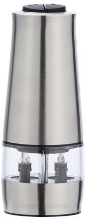 WENKO Salz-/Pfeffermühle Modell 2in2 elektrisch, batteriebetriebene Gewürzmühle, Keramik-Mahlwerk, mit Beleuchtung