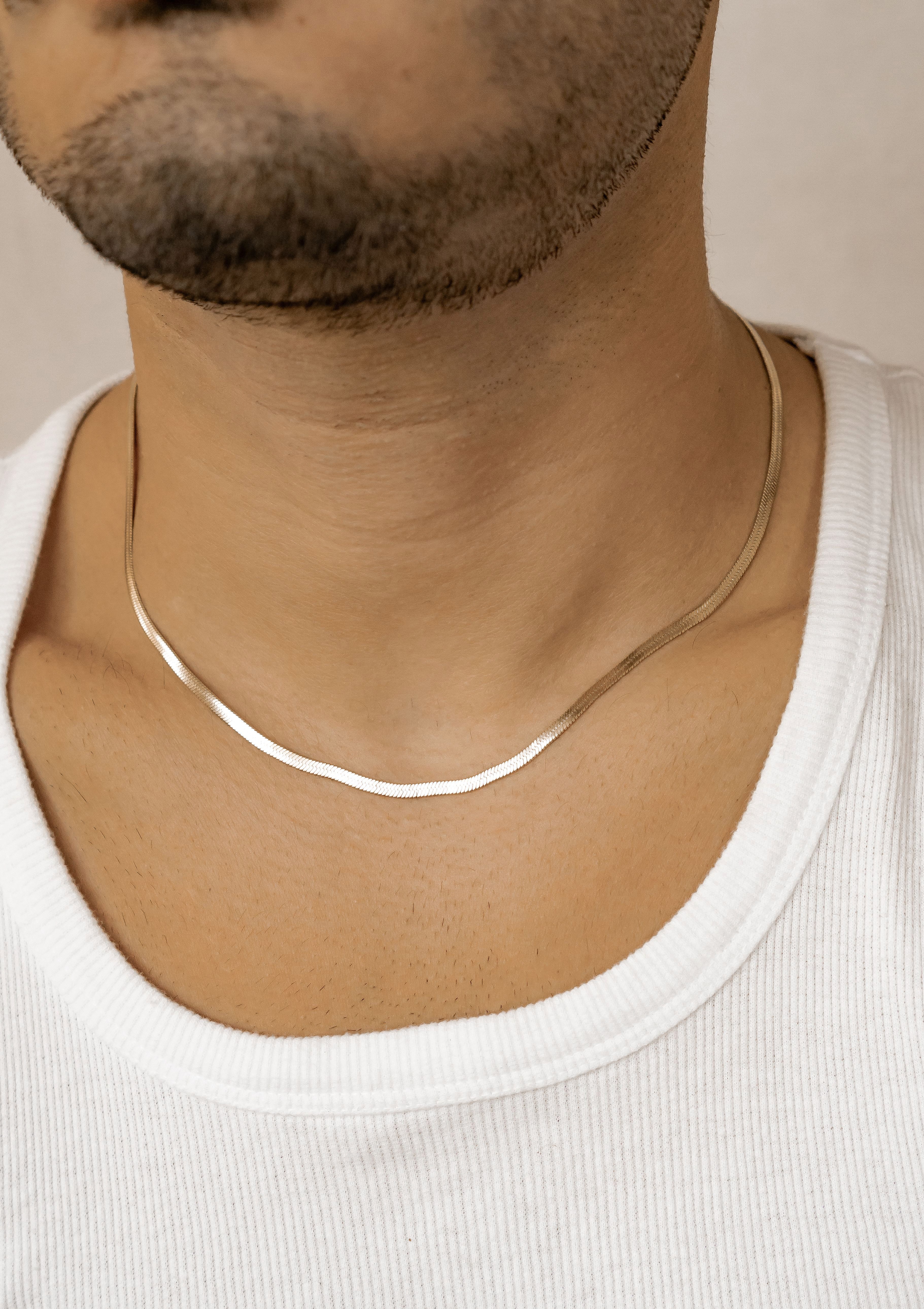 Hey Happiness Schlangenkette aus Edelstahl, 46-53,5 cm verstellbar, Herren Snake Halskette, Wasserfeste Herren Kette – Bild 3 von 5