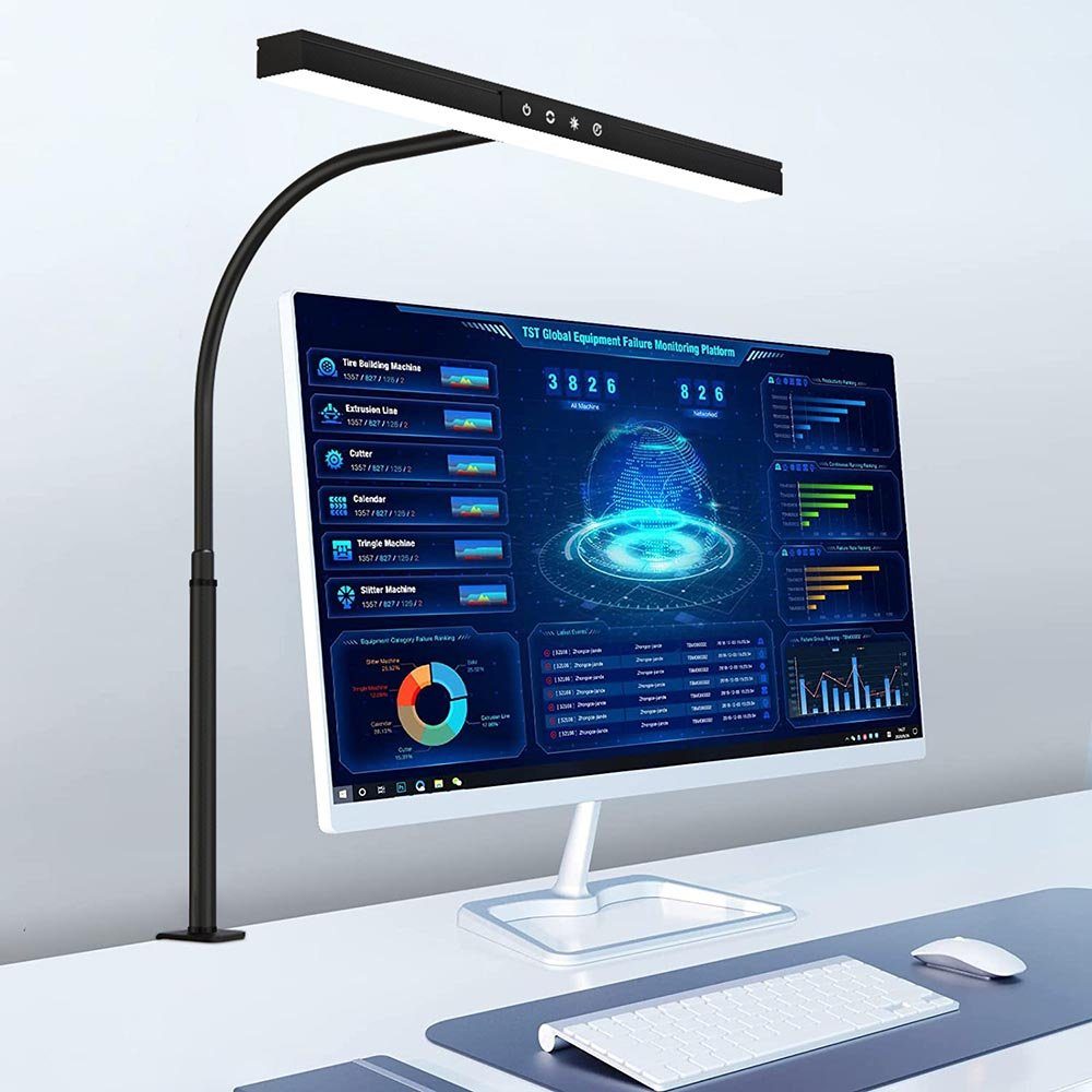 Sunicol LED Schreibtischlampe LED Computer Monitor Lichtleiste,Klemmleuchte Schreibtischlampe, USB, 360 Grad Einstellung,Klemmbar, Einstellbare Dimmen