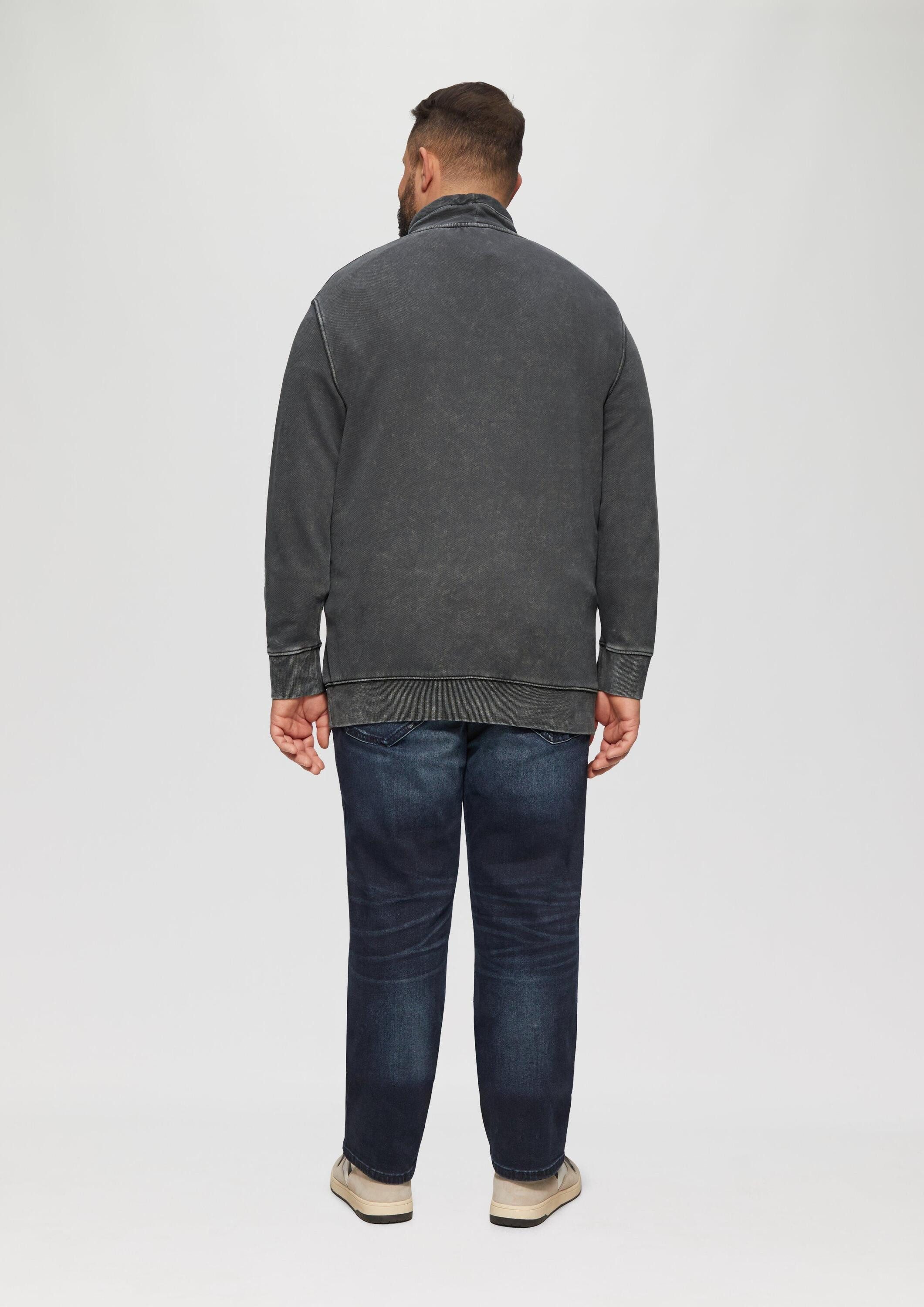 s.Oliver Sweatshirt Sweatshirt Strukturiertes Sweatshirt mit Stehkragen