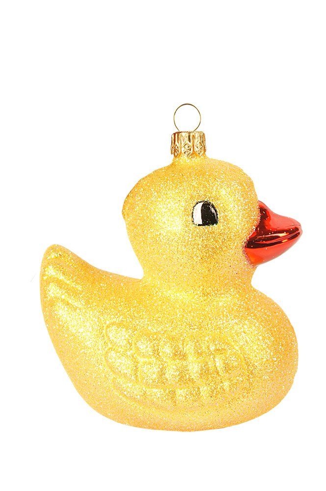 IMPULS Christbaumschmuck, Christbaumschmuck Glas Badeente 8cm gelb