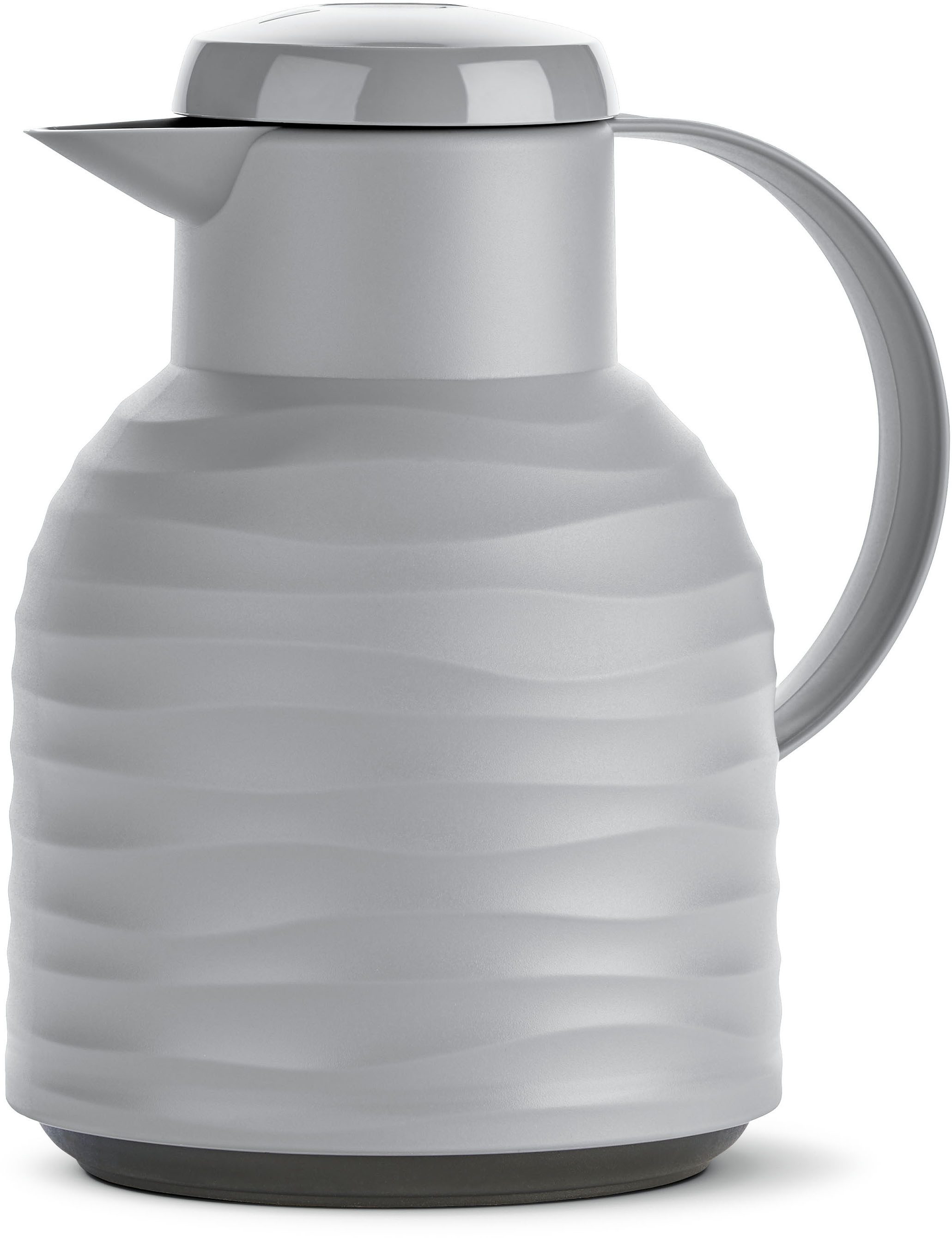 Emsa Isolierkanne Samba Wave, 1 l, Made in Germany, 12h warm/24h kalt, Quick-Press-Deckel, Glaskolben