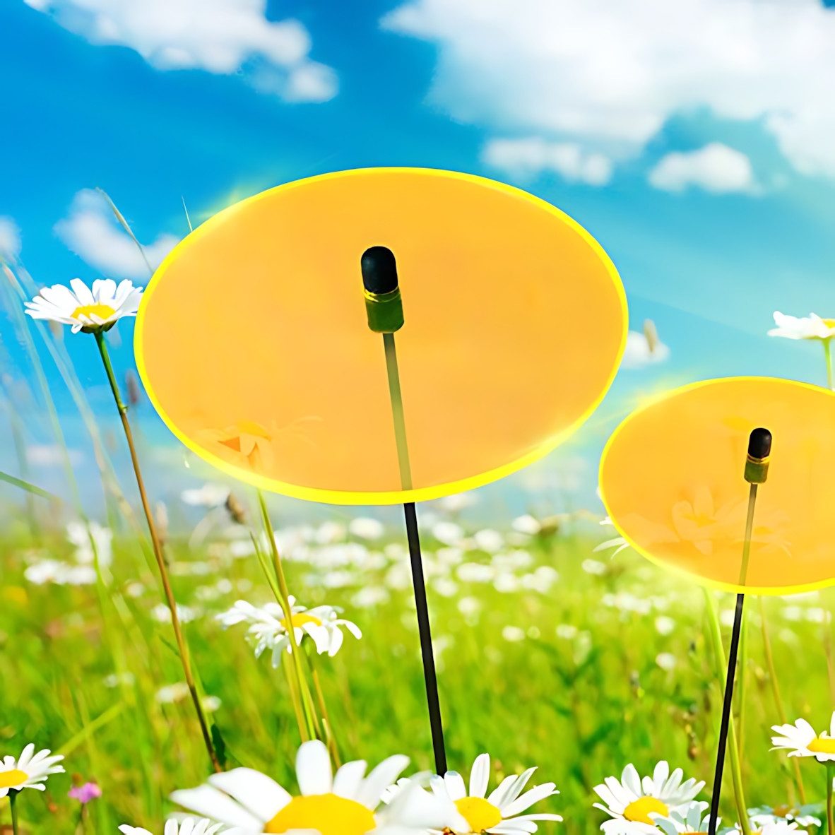 Elliot Wanddekoobjekt Elliot Lichtzauber Scheibe 3 cm orange mit 20 cm Stab