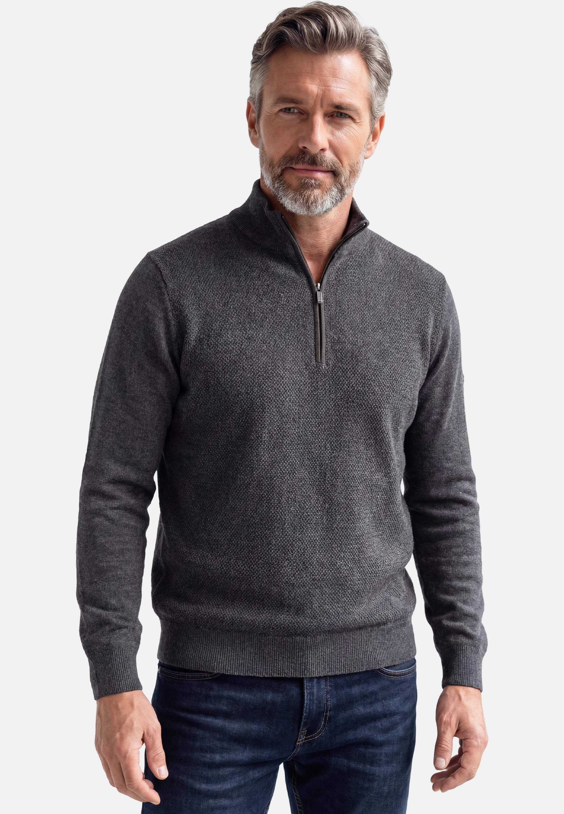 Redmond Strickpullover Basic (1-tlg) Troyer - Baumwolle - Atmungsaktiv