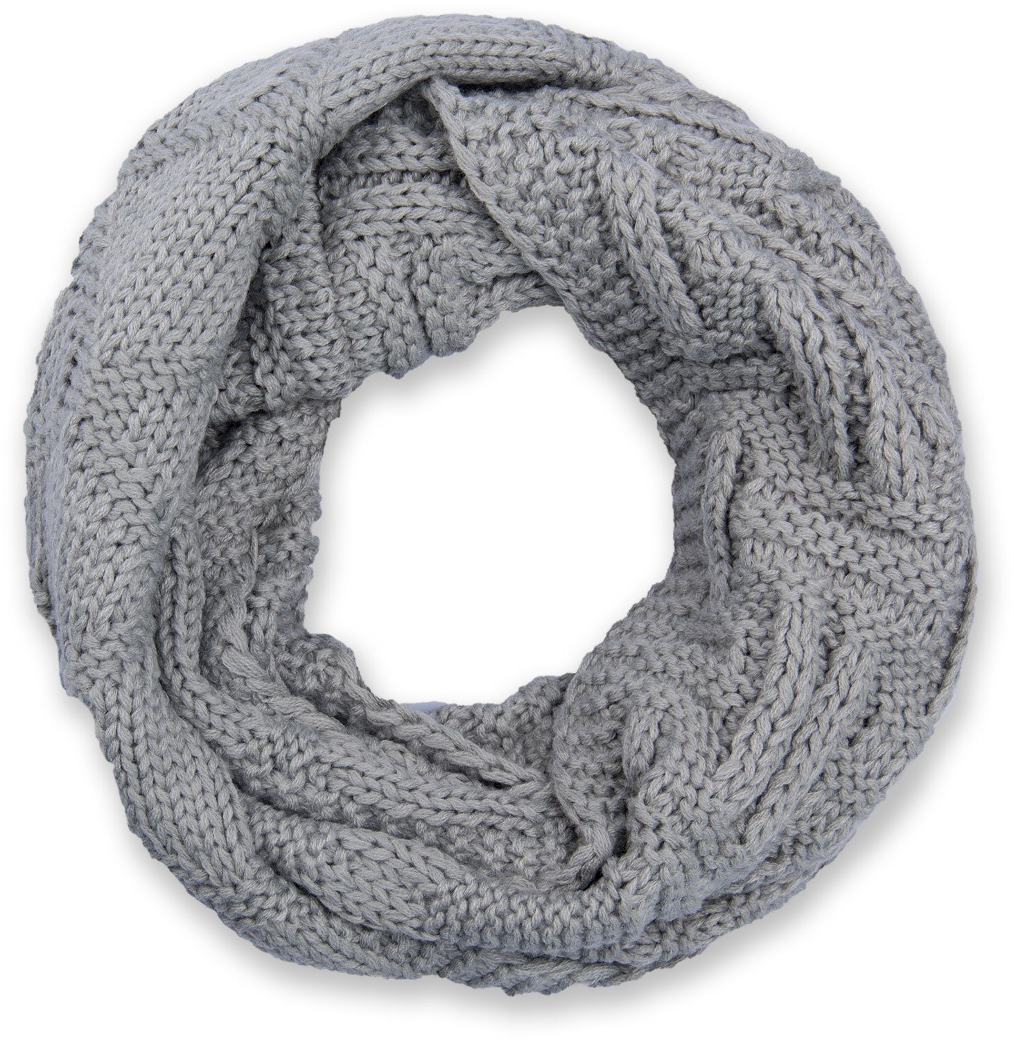 Strickschal Strick Loop mit Gitter und Rippenmuster