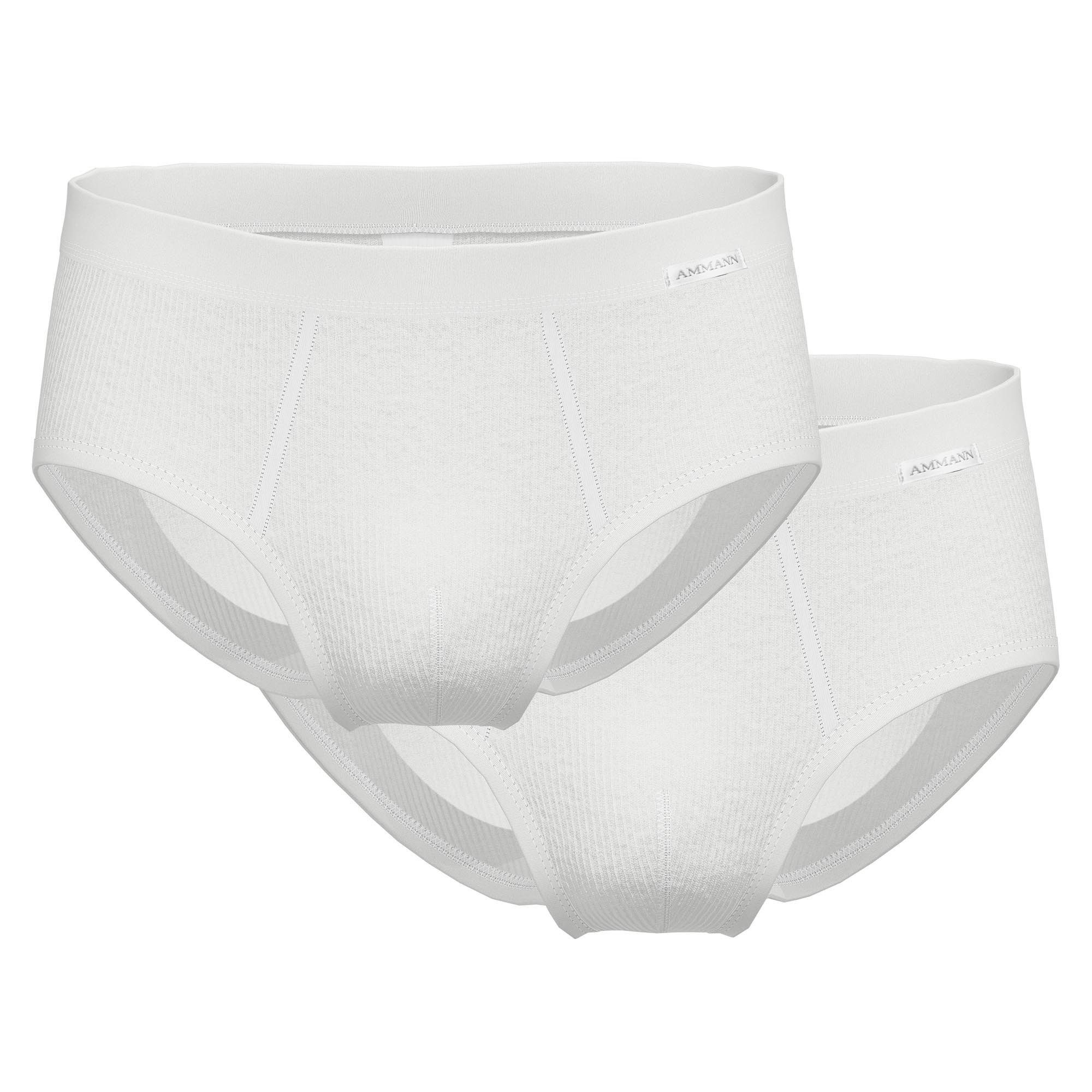 Slip Herren Slip 2er Pack Baumwolle Slips Doppelripp