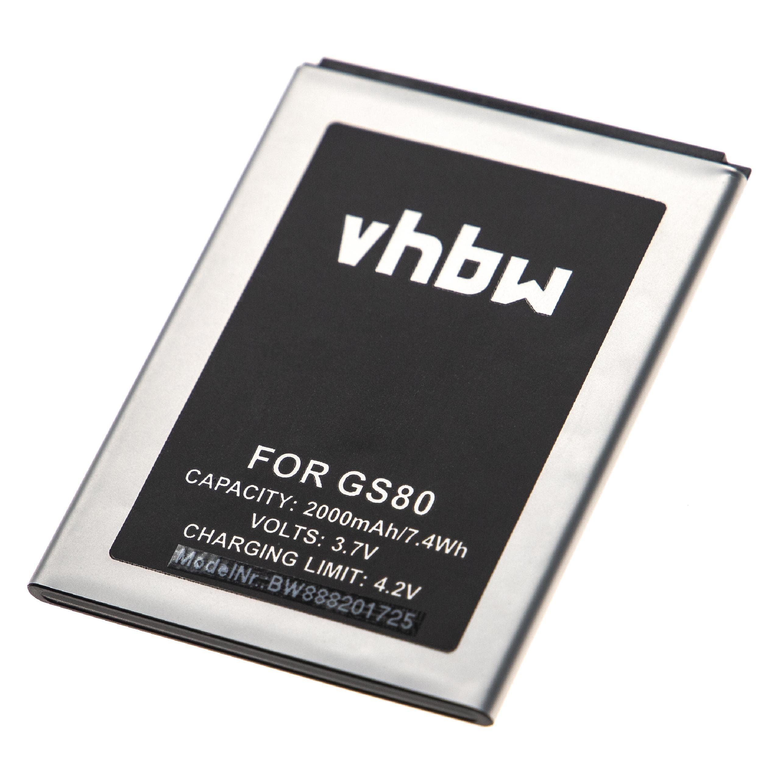 vhbw kompatibel mit Smartphone-Akku GS80 Gigaset Li-Ion (3,7 2000 mAh V)