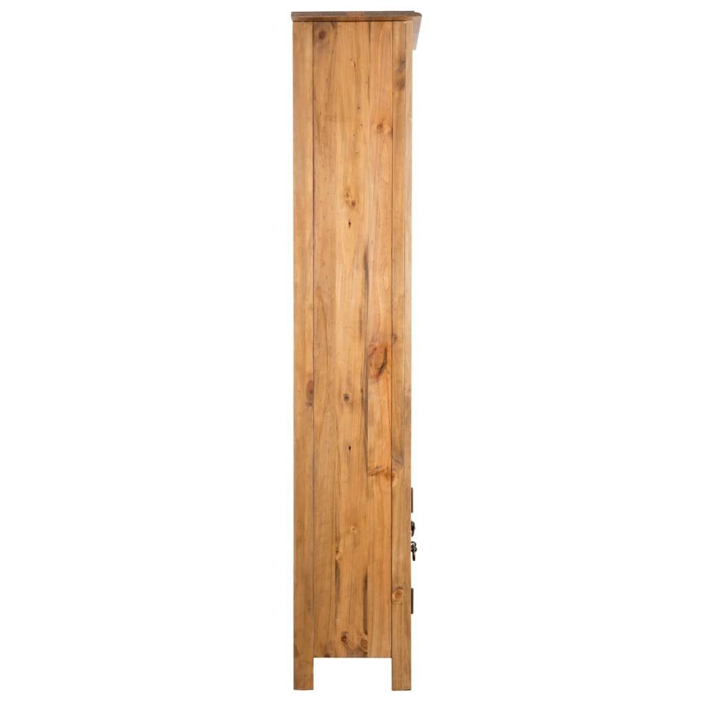 H:170cm Badzimmerschrank Hochschrank aus Merax Badezimmerschrank, Türen, mit Massivholz