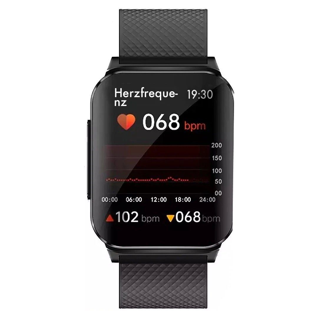 Knauermann Pro 2 Plus (2023) Smartwatch (1,83 Zoll), inkl. Schnell-Ladekabel Silikonarmband Schwarz-Silikonarmband Schwarz | schwarz | alle Smartwatches