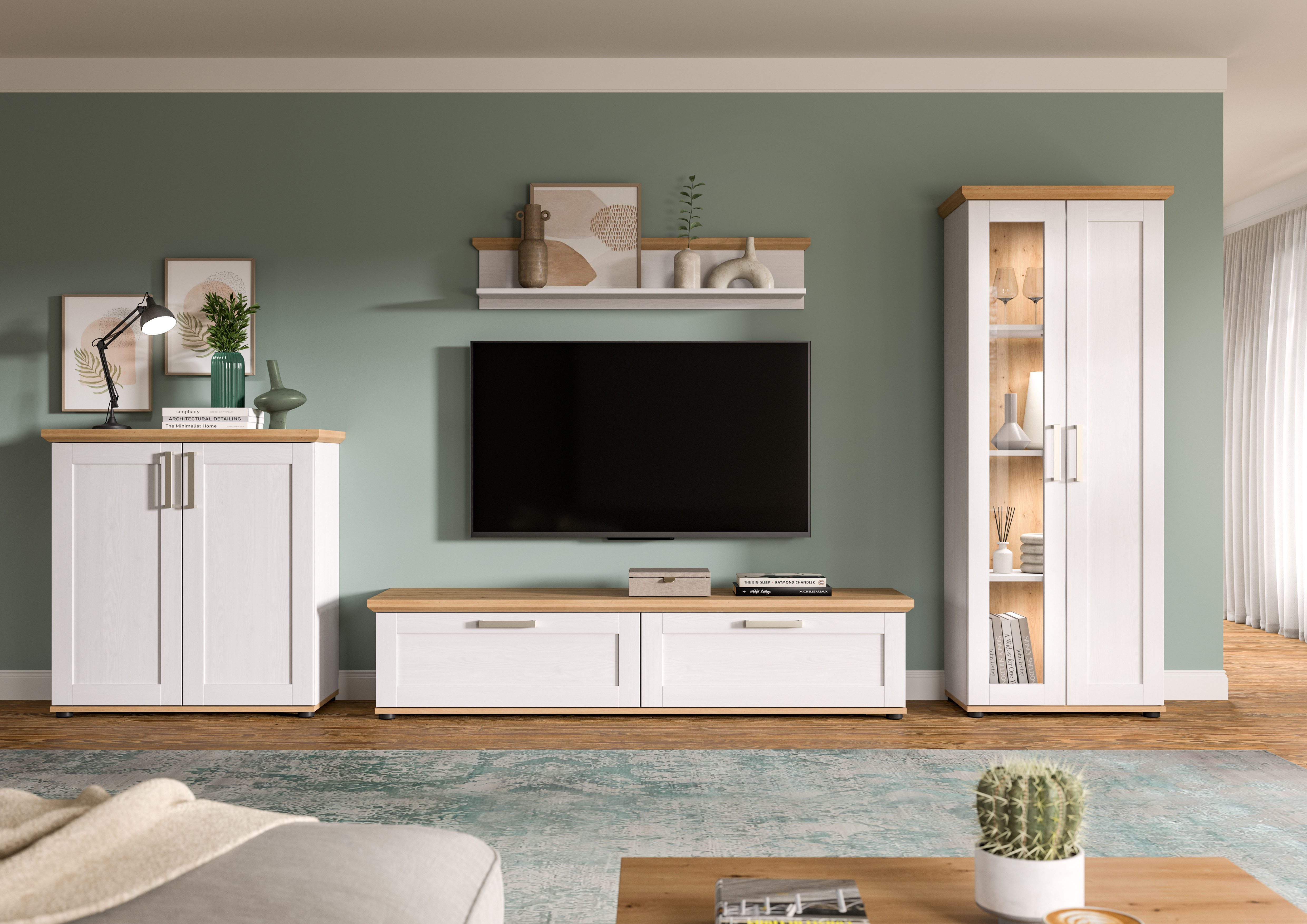 Home affaire Wohnwand Cosenza, (Set, 4-St), Cosenza, Breite: 336 cm, Vitrin günstig online kaufen