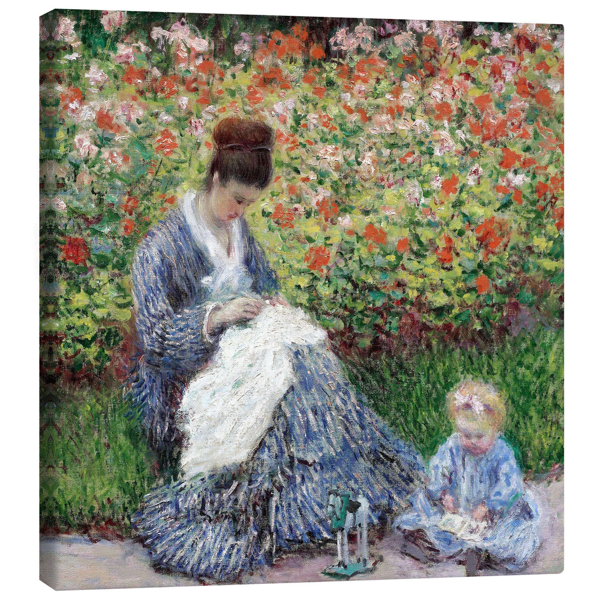 Posterlounge Wandbild Camille Monet und Kind im Garten, Claude Monet, erhältlich als Poster, Leinwandbild, Wandsticker oder Acrylglasbild