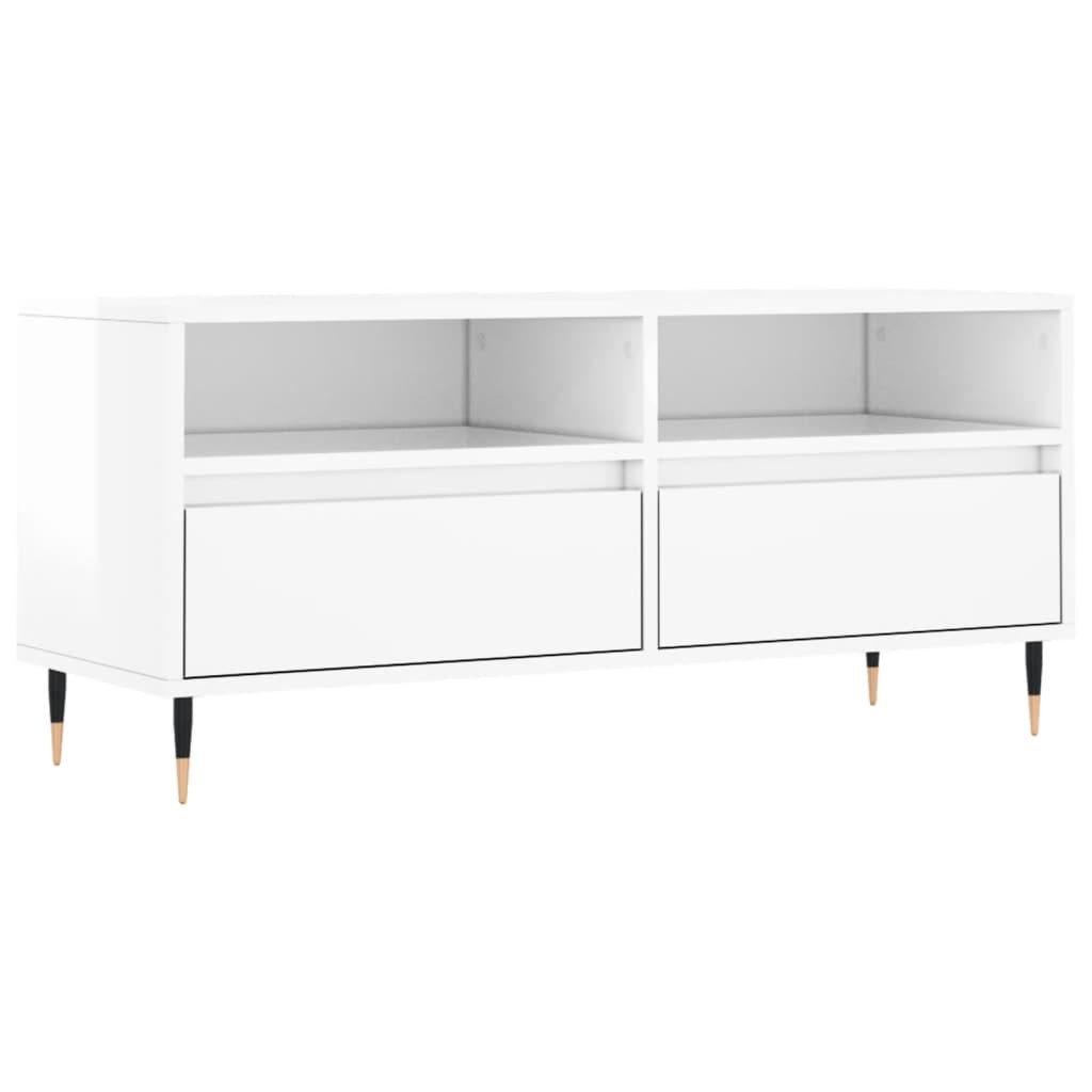 vidaXL TV-Schrank TV-Schrank Hochglanz-Weiß 100x34,5x44,5 cm günstig online kaufen