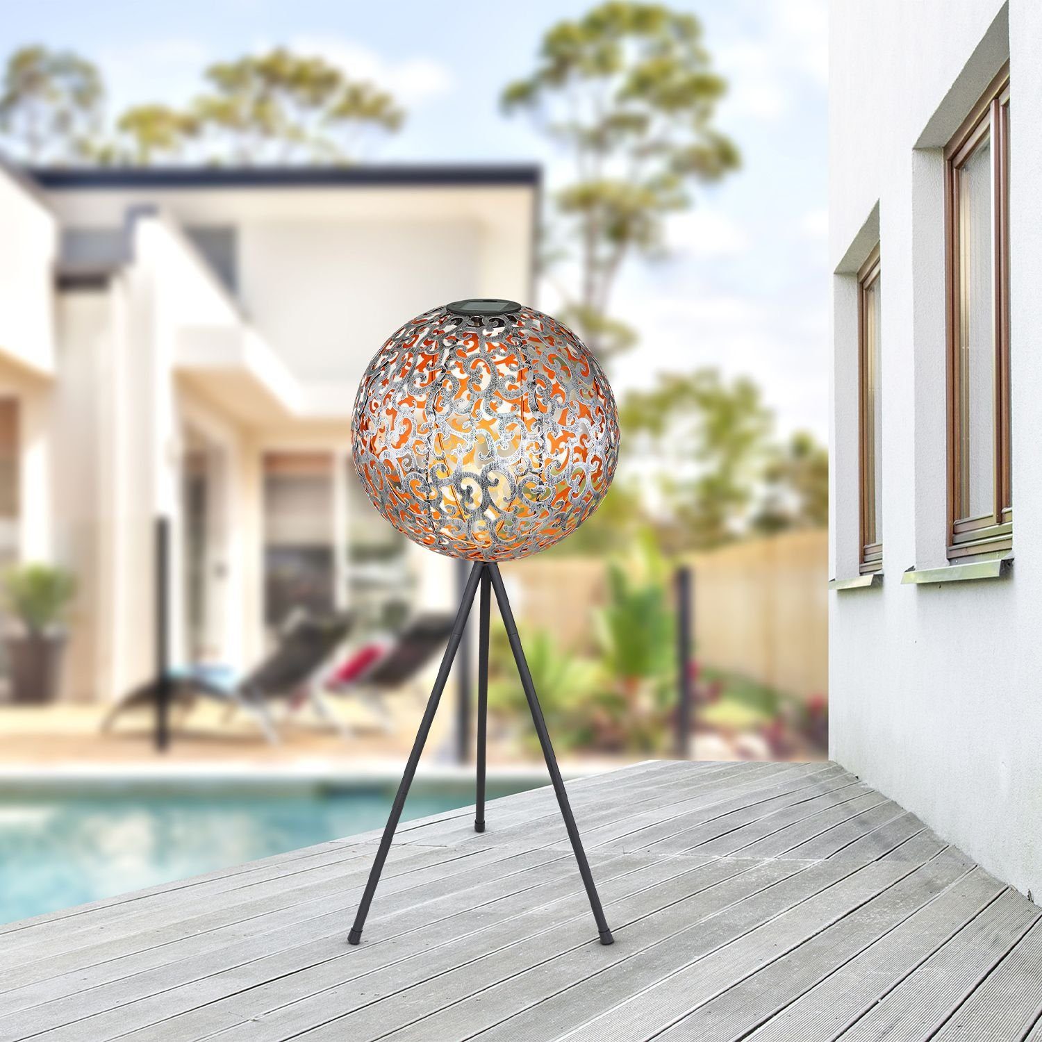 Globo LED Solarleuchte GLOBO Solarleuchte Garten Kugel 29 cm Solarlampe