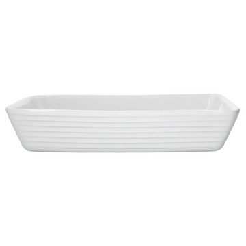 MamboCat Auflaufform Auflaufform rechteckig weiß Keramik 31,5x21,5cm 1,9L Back-Form Ofen, Steingut