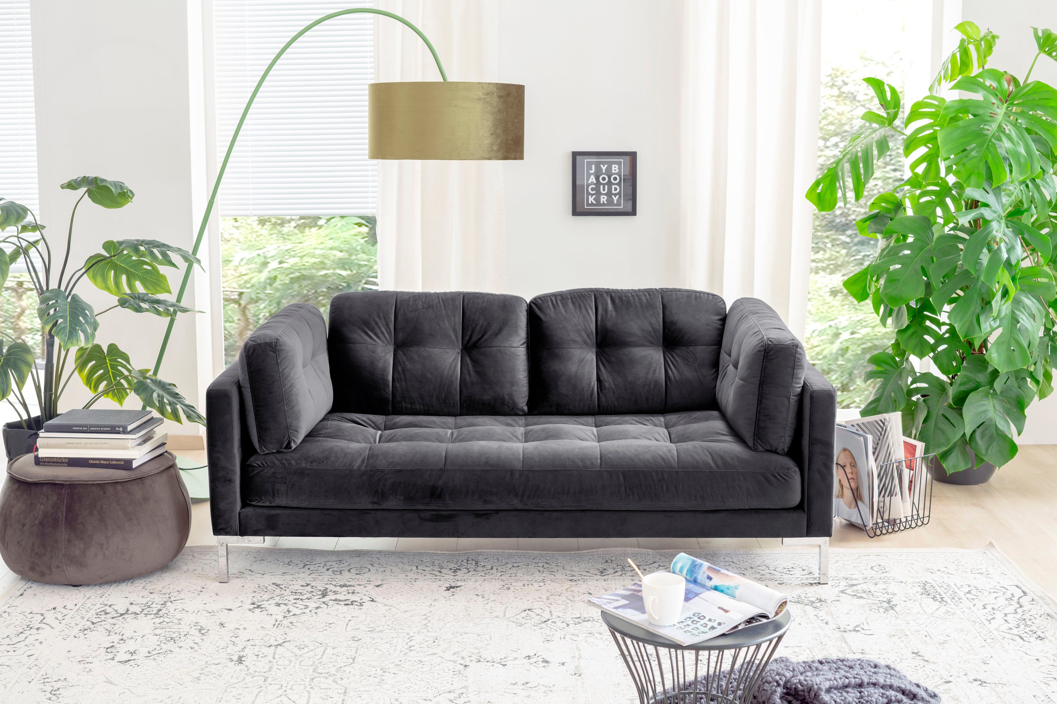 OTTO home 2-Sitzer Landau, in Cord-Stoff mit Metallfuß