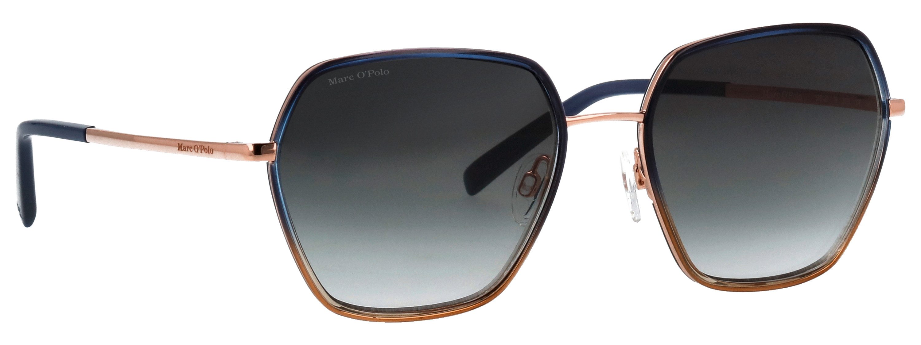 Marc O'Polo Sonnenbrille Modell 505122 Form Hexagon, Logoschriftzug auf Bügel, Metallfassung