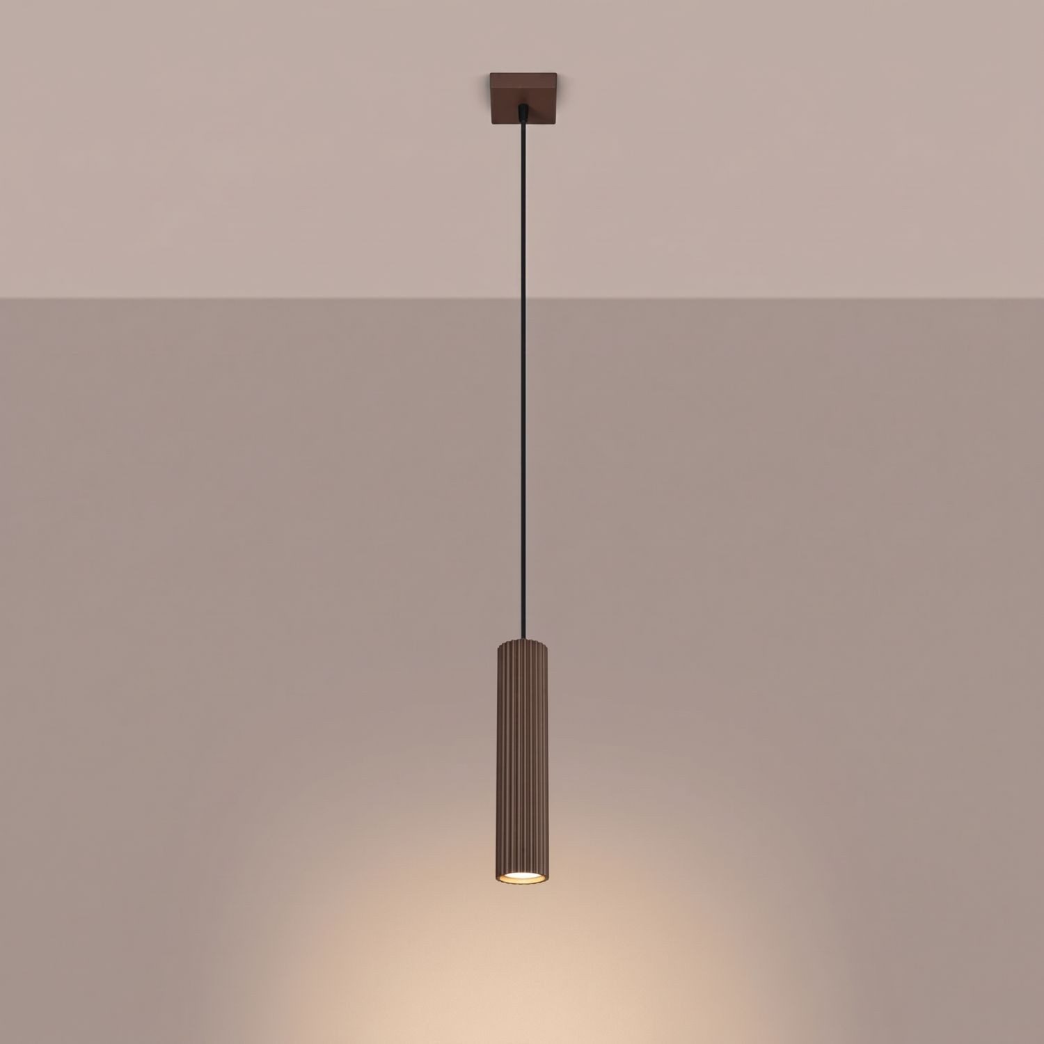 Licht-Erlebnisse Pendelleuchte BERTA, ohne Leuchtmittel, H: max. 118 cm Ø 8 cm rund GU10 Modern