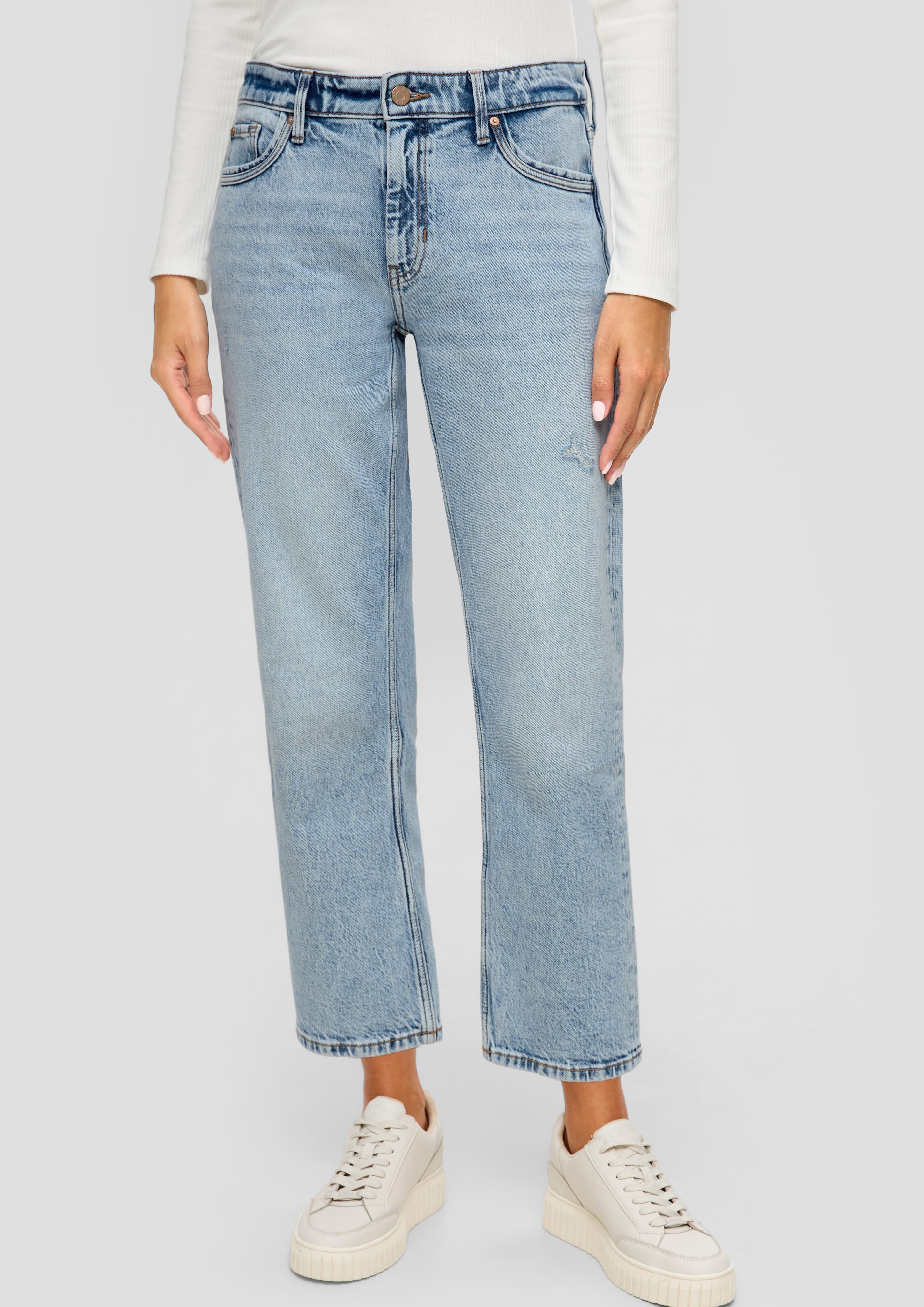 Straight Cropped-Jeans 7/8-Jeans / Waschung / Fit / Regular Rise Leg s.Oliver Karolin Mid