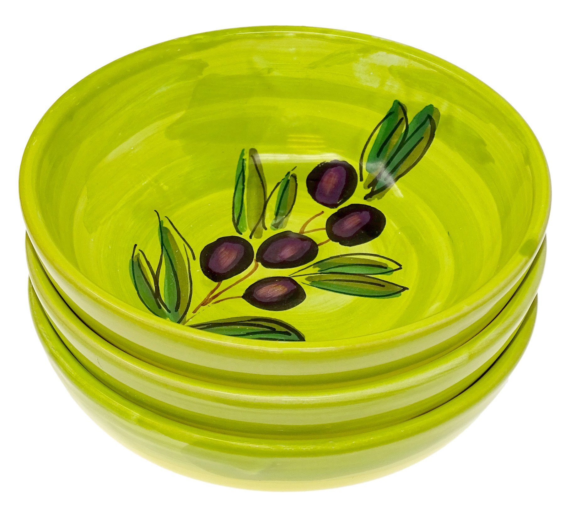 Servierschüsseln, Lashuma (3-tlg), handgemacht Keramik, Kleine Dessertschale, Olive Snackschalen