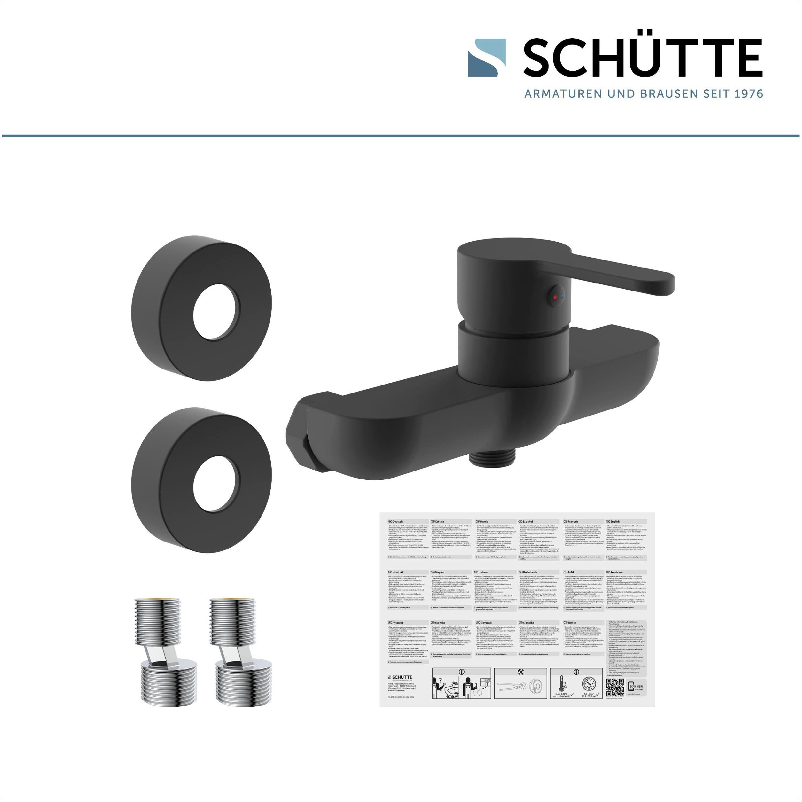 Schütte Duscharmatur DENVER Wasserhahn Bad, Mischbatterie Dusche in Bad Schwarz matt