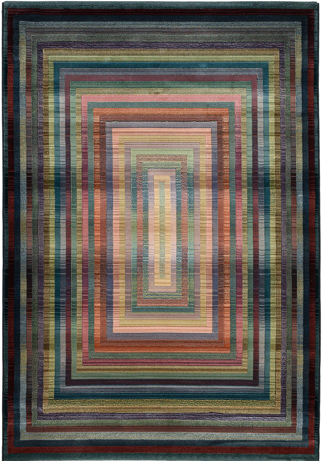 THEKO Teppich Gabiro 001, rechteckig, Höhe: 10 mm, gewebt, modernes Design, gestreift, auch in rund & als Läufer