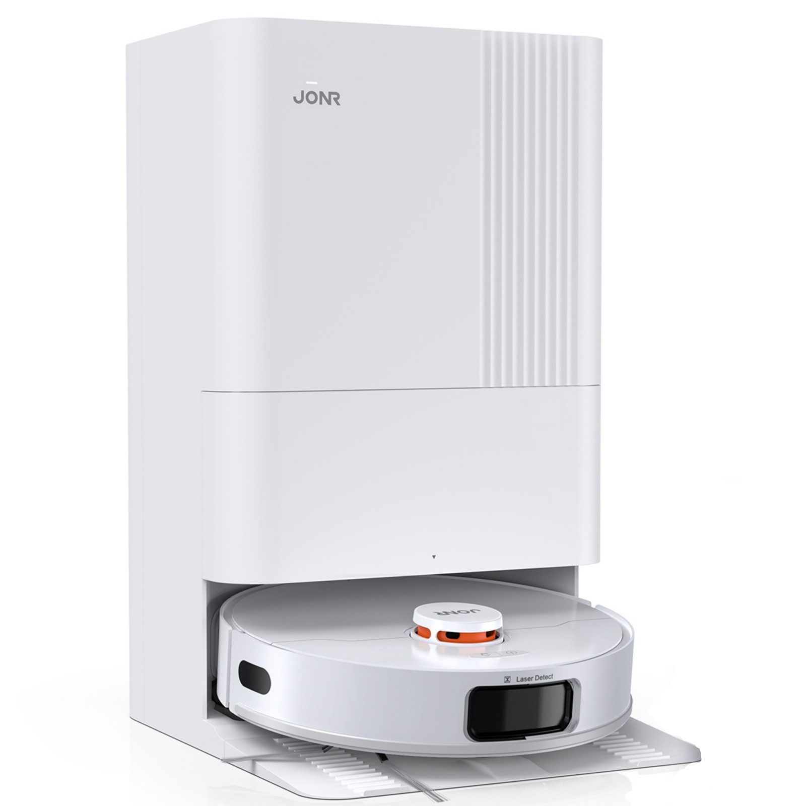 JONR Nass-Trocken-Saugroboter P20 Pro 8000Pa All-in-One Reinigungsstation, 50,00 W, Dynamische Mopp-Erweiterung, LiDAR-Navigation, Intelligente Auto Mopp Hebefunktion, Heißlufttrocknung