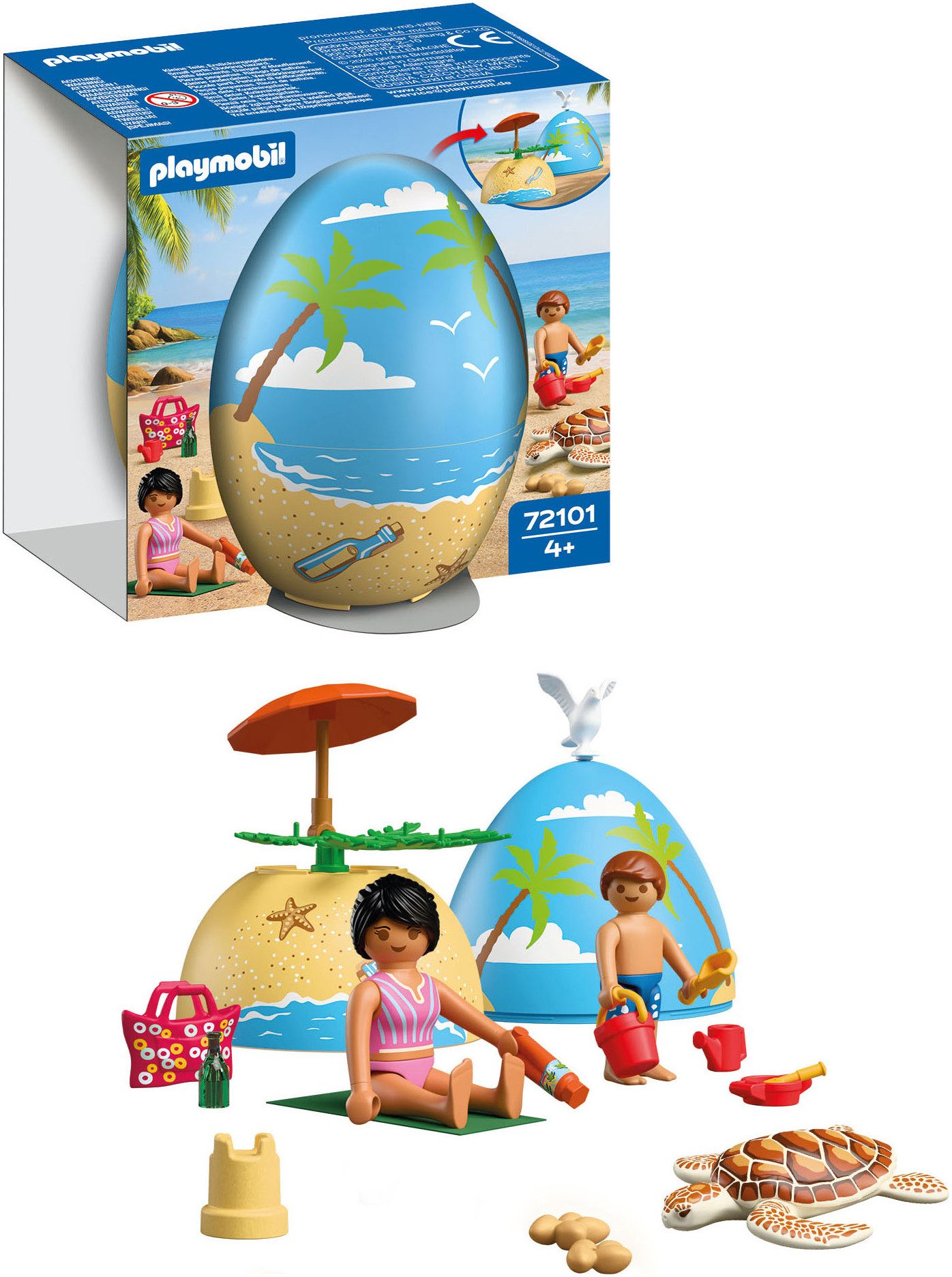 Playmobil® Spiel-Ei: Strandurlaub (72101), My Life Konstruktions-Spielset, (26 St)