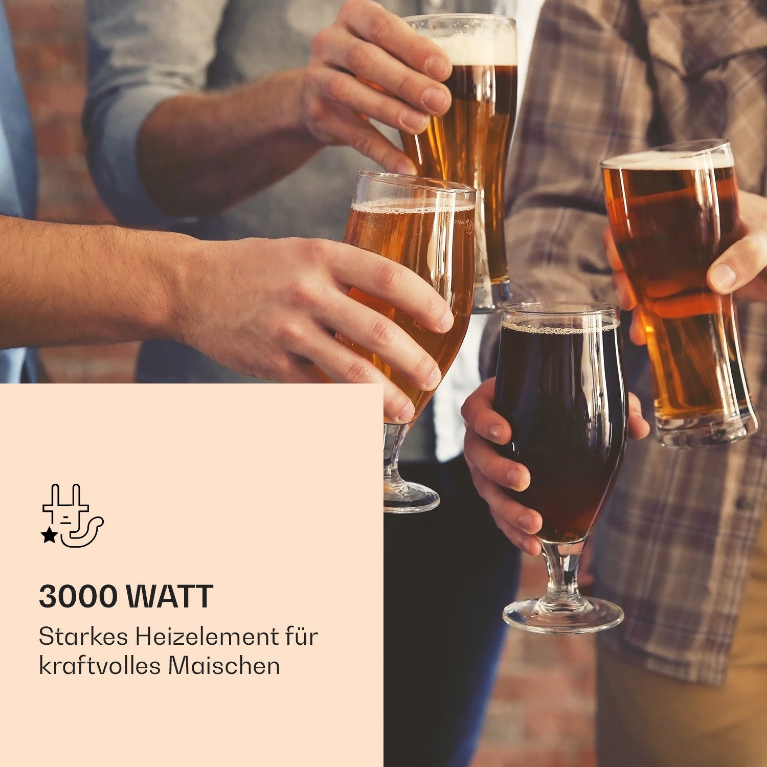 Klarstein Bierzapfanlage Mundschenk, Anlage zum Bier Brauen Braukessel Bierbrau Set