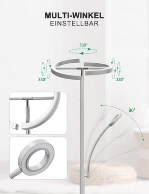 ANTEN LED Stehlampe LED Stehleuchten Standlampe Ecklampe Dimmbar mit Fernbedienung 20W+7W, Kaltweiß, Neutralweiß, Warmweiß, für Wohnzimmer, Schlafzimmer, Büro, Hotel, Grau