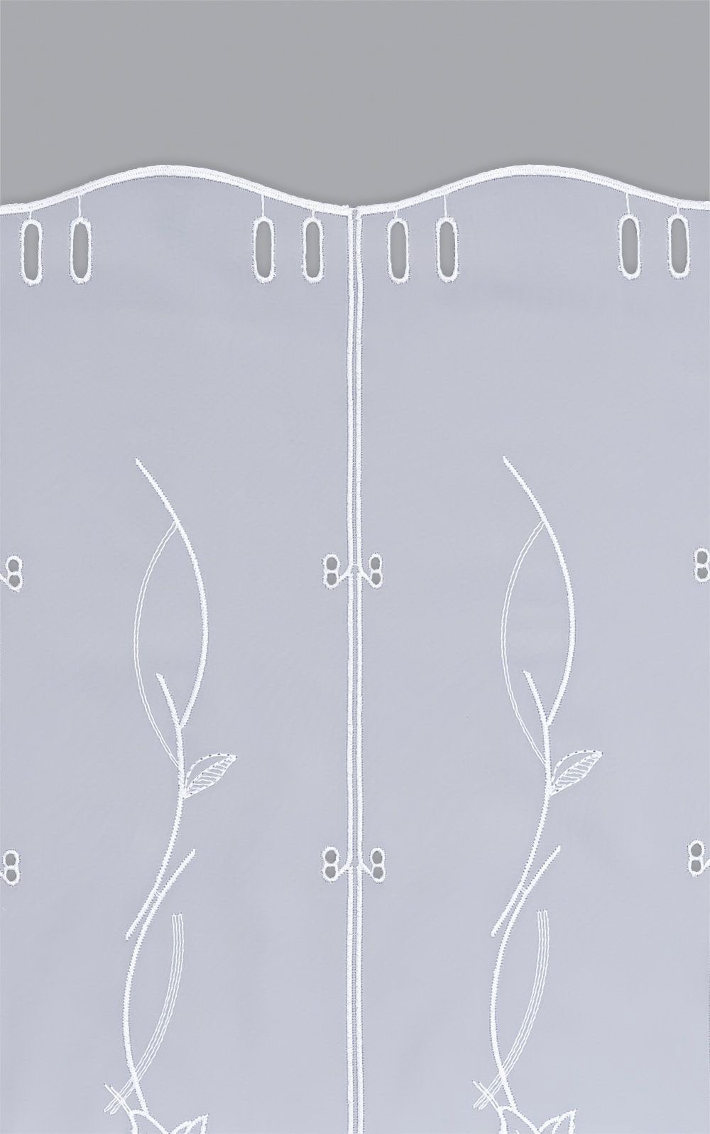 Plauener Spitze® Panneaux Kelchblüten (1 St), transparent, HxB 95x48cm – Bild 4 von 5