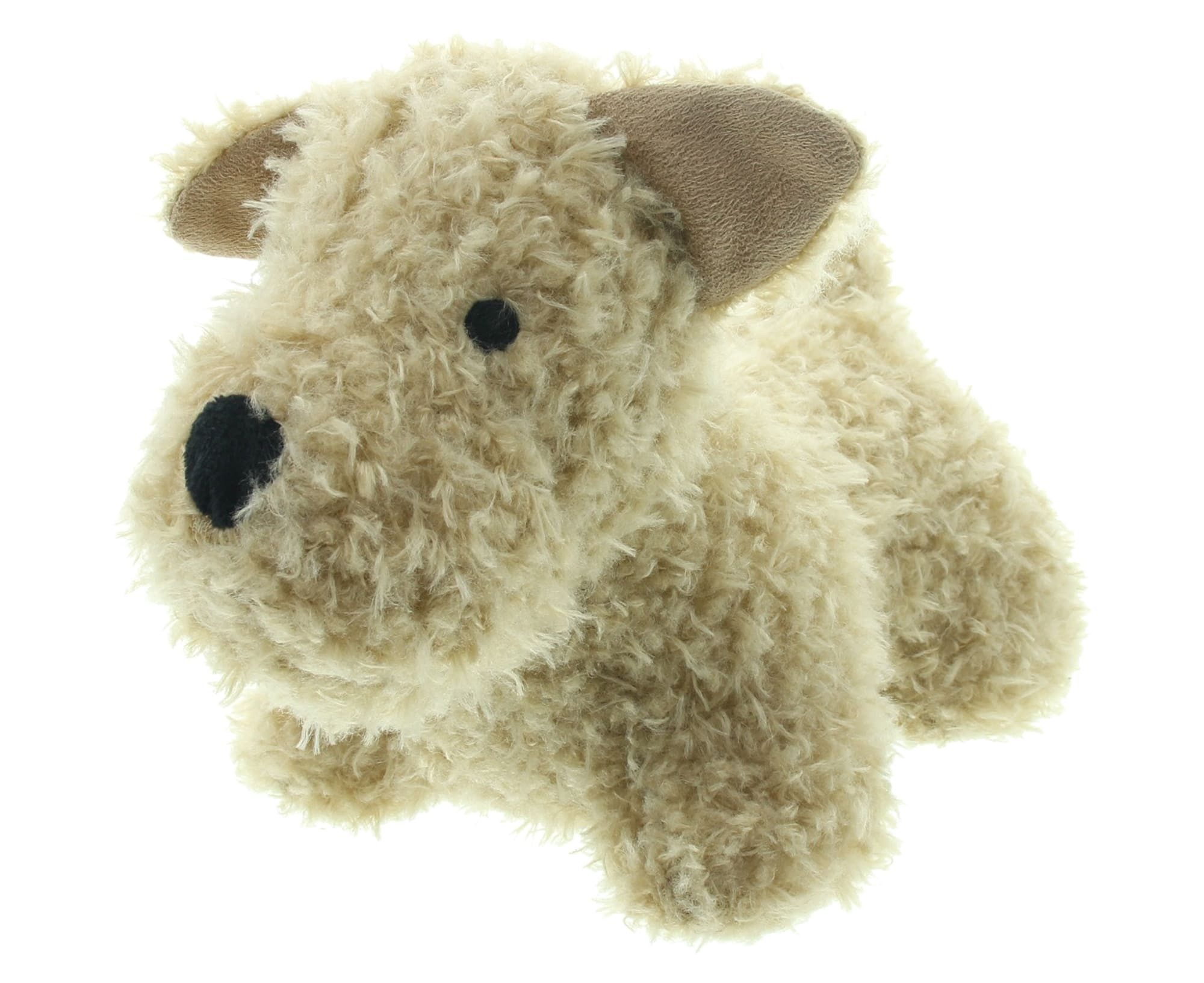 Dekoleidenschaft Bodentürstopper "Hund" aus Kunstfell schwer, lustiger Tür- & Fensterstopper, Türpuffer, Türfeststeller Boden