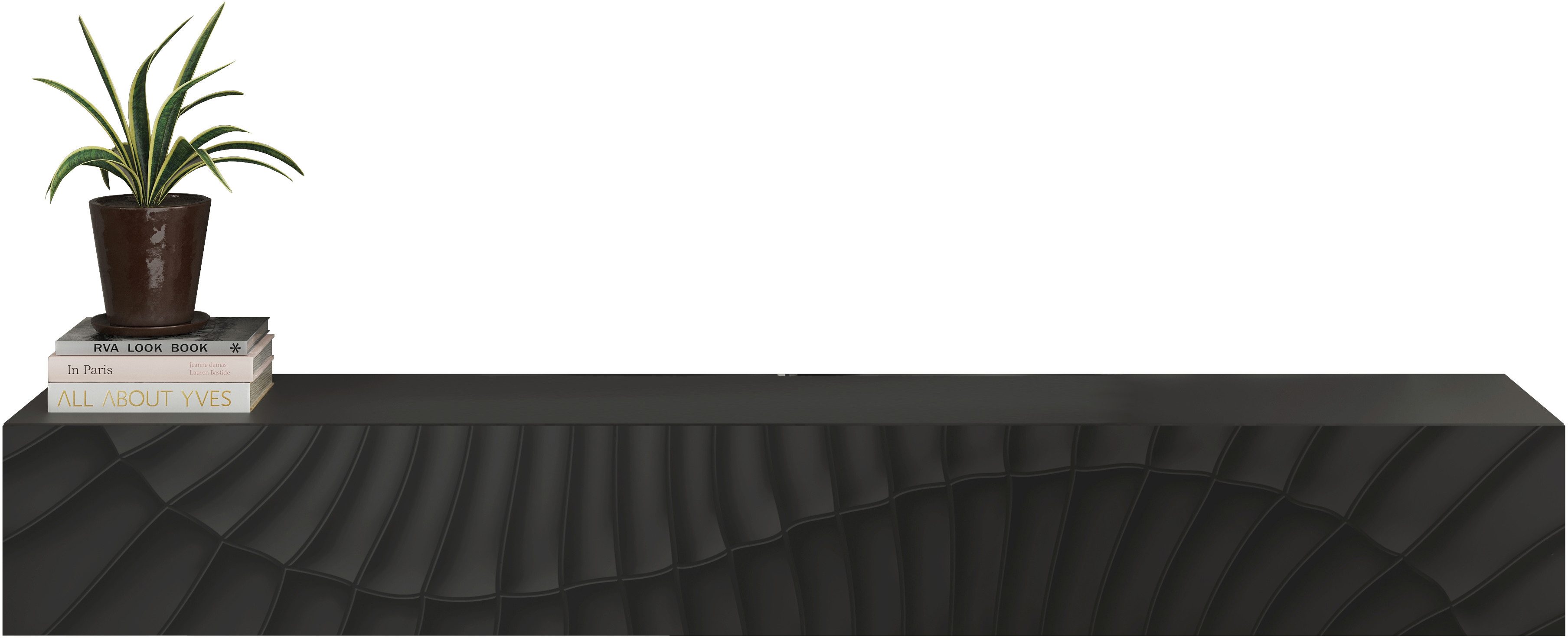 OTTO home TV-Board Snake, Schwebe-Lowboard, TV-Schrank, Media-Board, Breite 210 cm, mit Siebdruck-Front, 1 Klappe, wandhängend, stilvoll & funktional