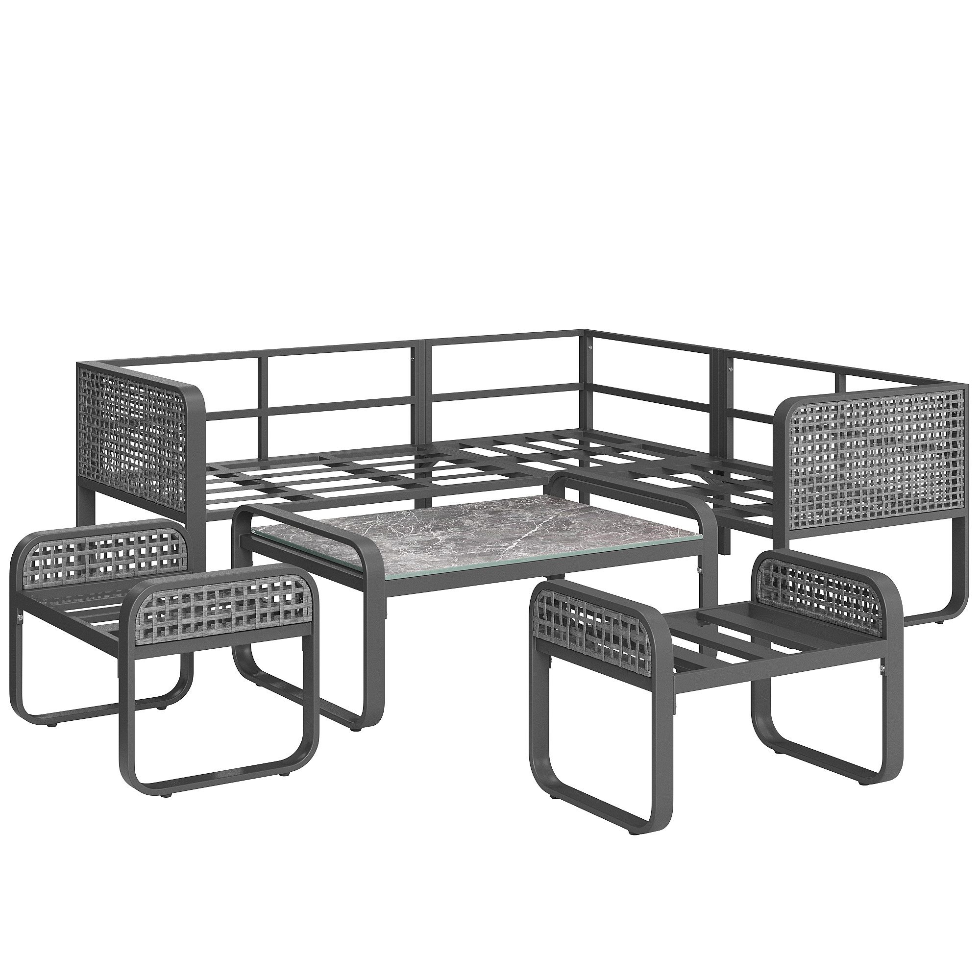HAUSS SPOLE Sofa Ecksofa mit verzinktem Eisengestell, verstellbare Beine, K günstig online kaufen