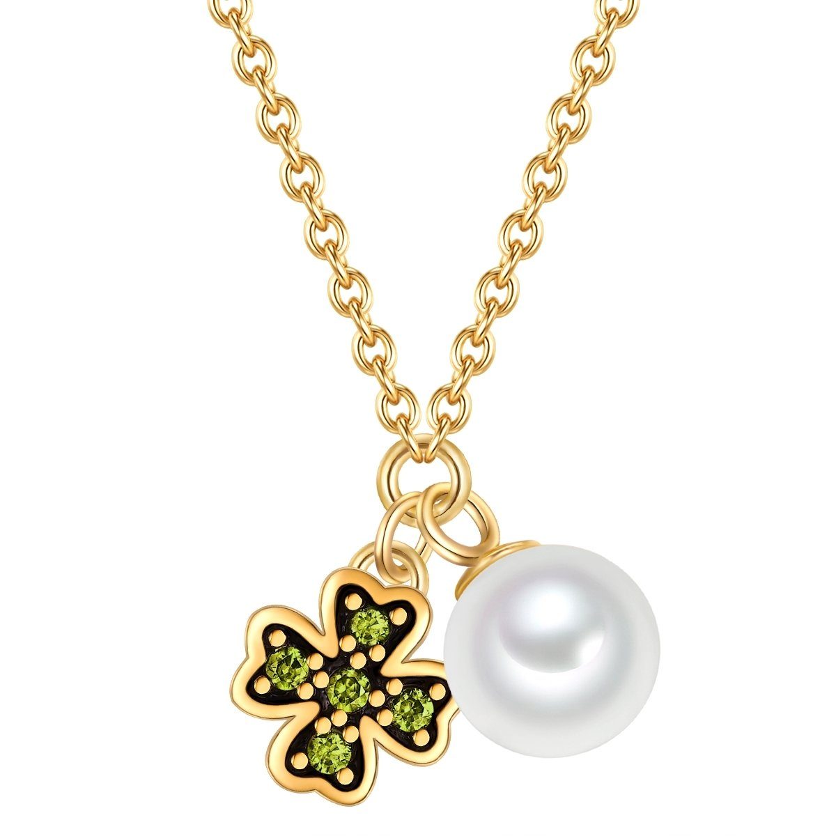 Glanzstücke München Silberkette Kleeblatt gelbgold, aus Sterling Silber günstig online kaufen