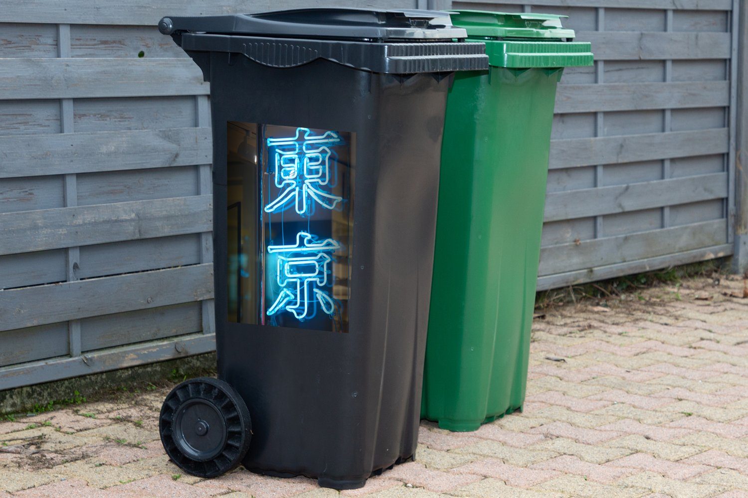 Mülltonne, Neonschild Sticker, MuchoWow (1 Container, St), Wandsticker Abfalbehälter Mülleimer-aufkleber,