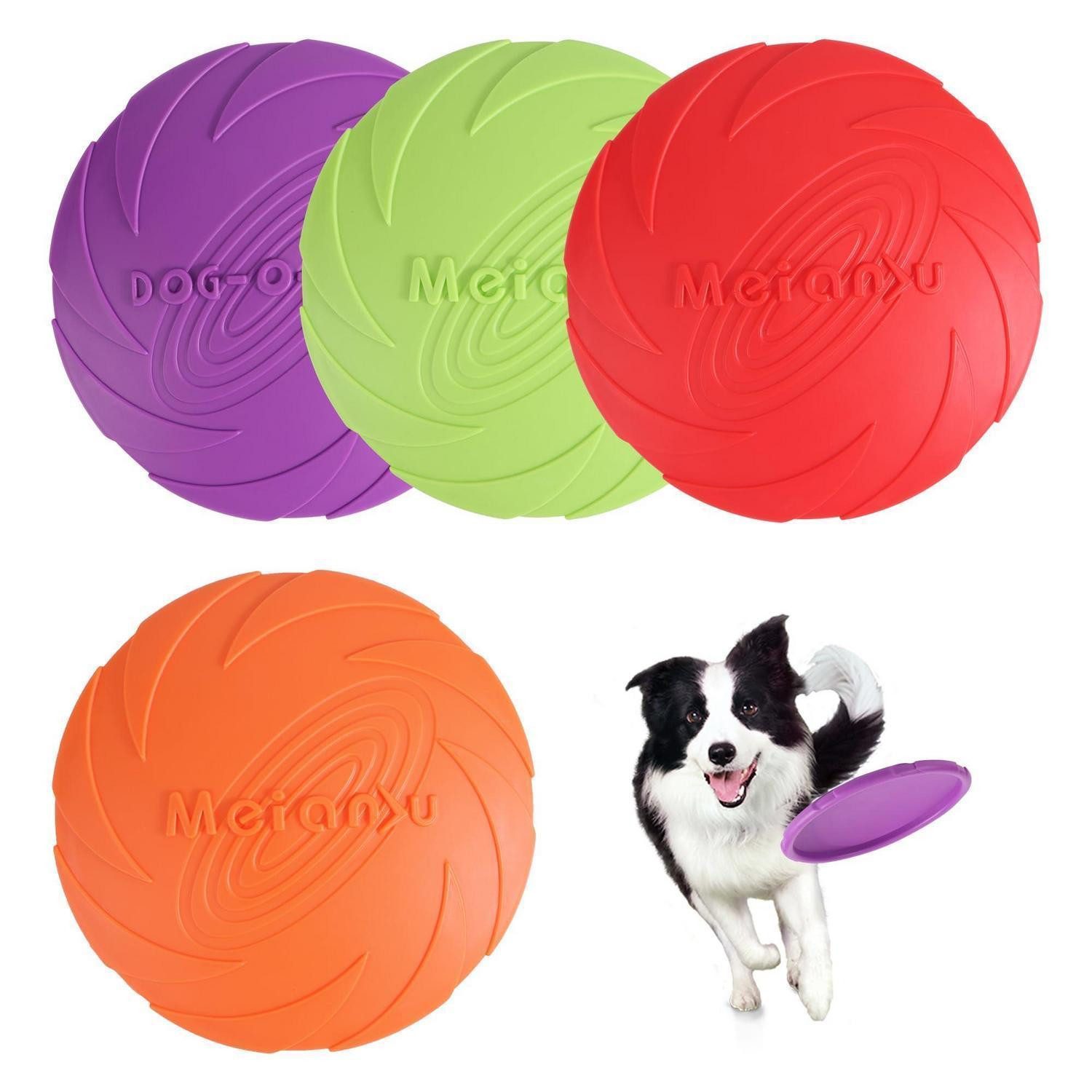 LuxusKollektion Wurfscheibe Hundefrisbee Naturgummi 15cm 4er-Set Bunt (4-St)