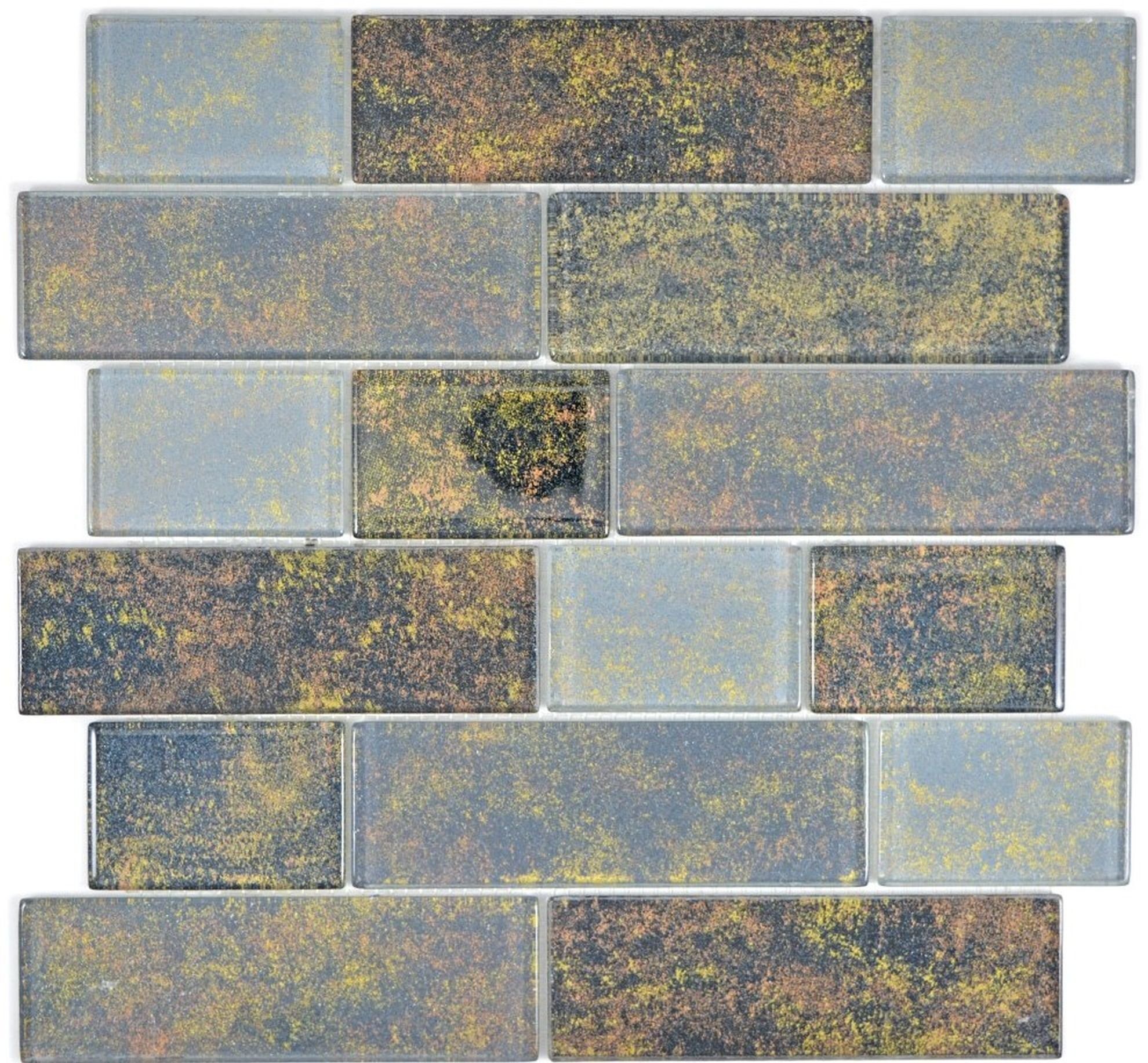 Mosani Mosaikfliesen Glasmosaik grau anthrazit rost Mosaikfliesen