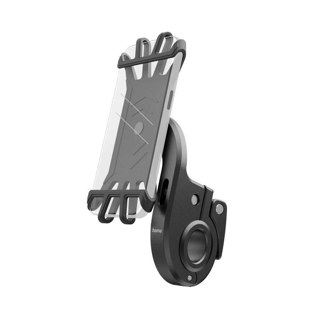 Hama Smartphone-Halterung Handyhalterung für E-Bike, Silikon, stabiler Halt, drehbar, universal, (bis 6 Zoll, für Displaygröße 7-8 x 15-17 cm, einfache Montage, rutschfest, schmal)