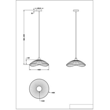 NOWA Pendelleuchte Pendelleuchte Schwarz Cary, ohne Leuchtmittel, Deckenlampe Hängelampe