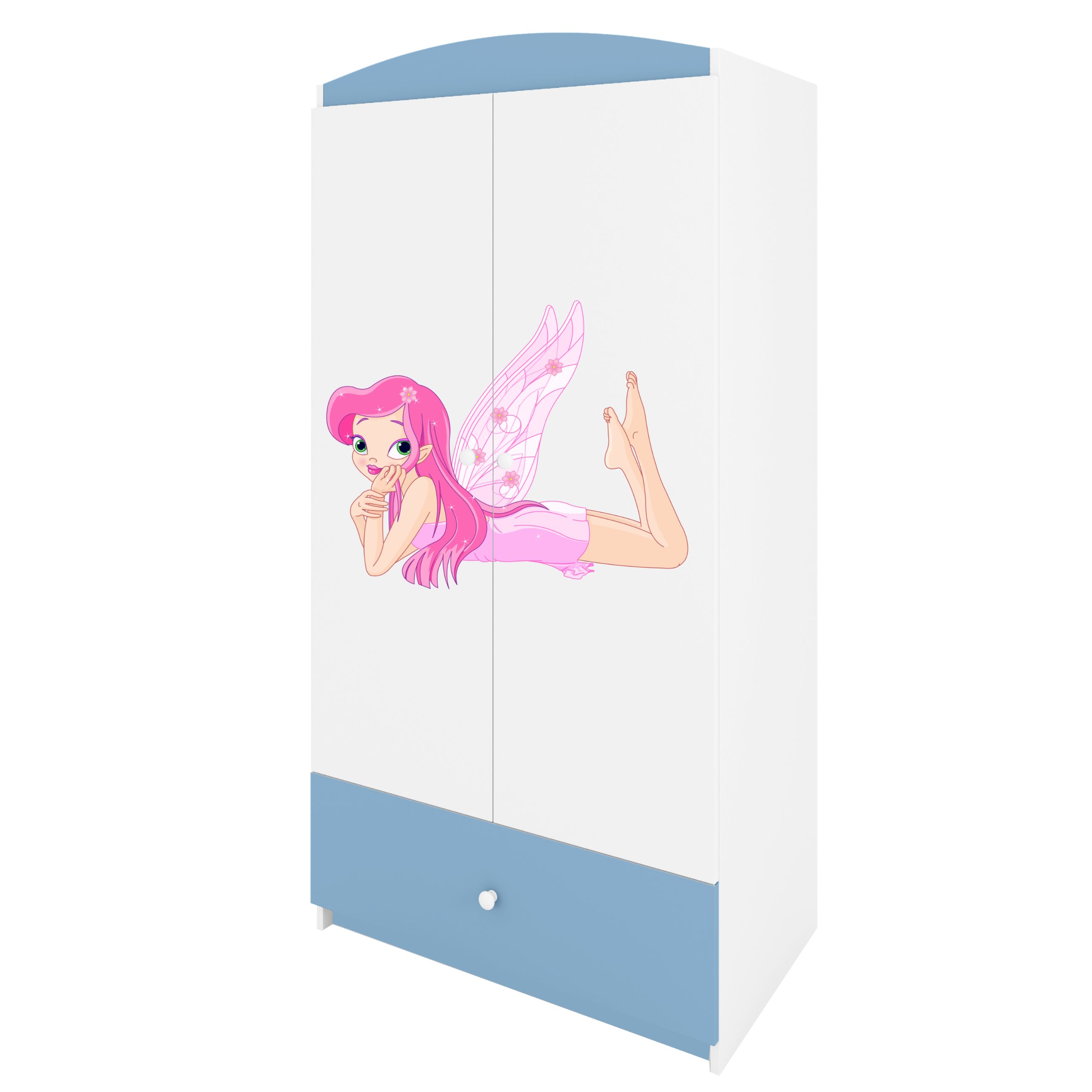 Raumhirsch Furniture Kinderkleiderschrank mit liebevollen Motiven - Kleiderschrank für Kinder (Kinderzimmerschrank für Mädchen, Mit Ablagefächern & Kleiderstange) hochwertige Verarbeitung, sanfte Farben, verschiedene Designs