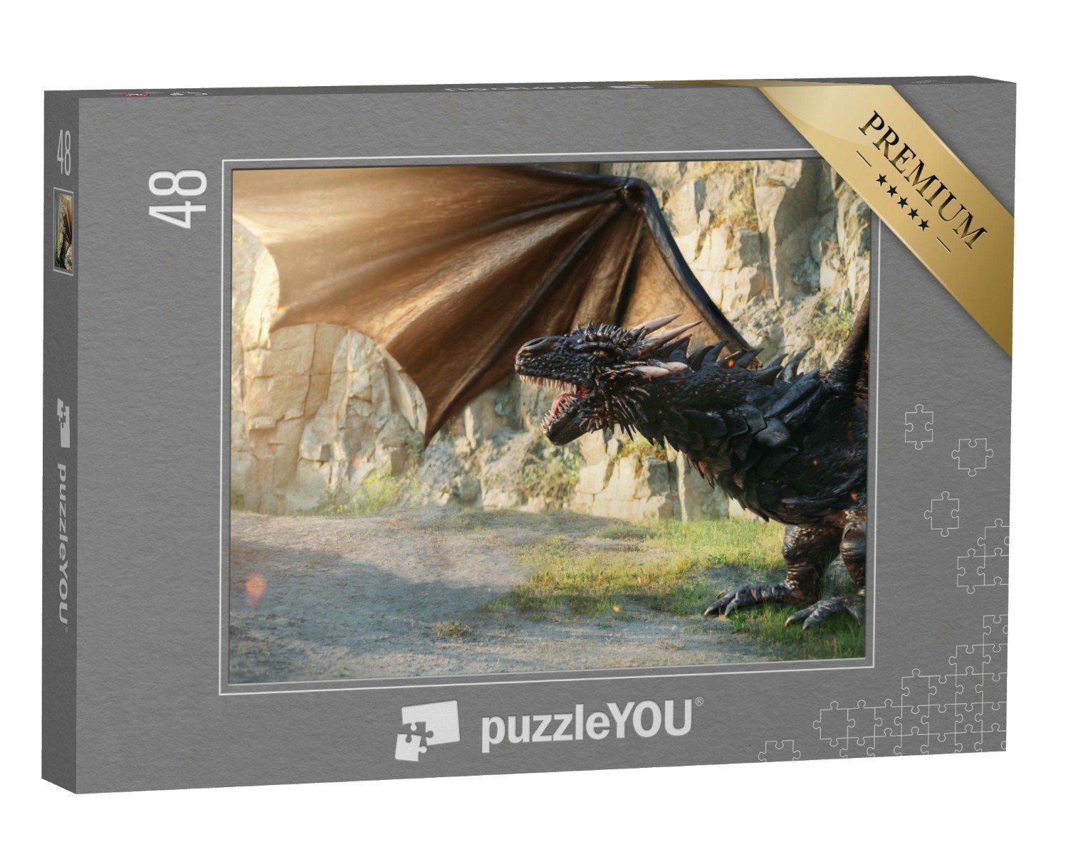 puzzleYOU Puzzle Mystischer Drache, 48 Puzzleteile, puzzleYOU-Kollektionen Drache, Fantasy, 200 Teile