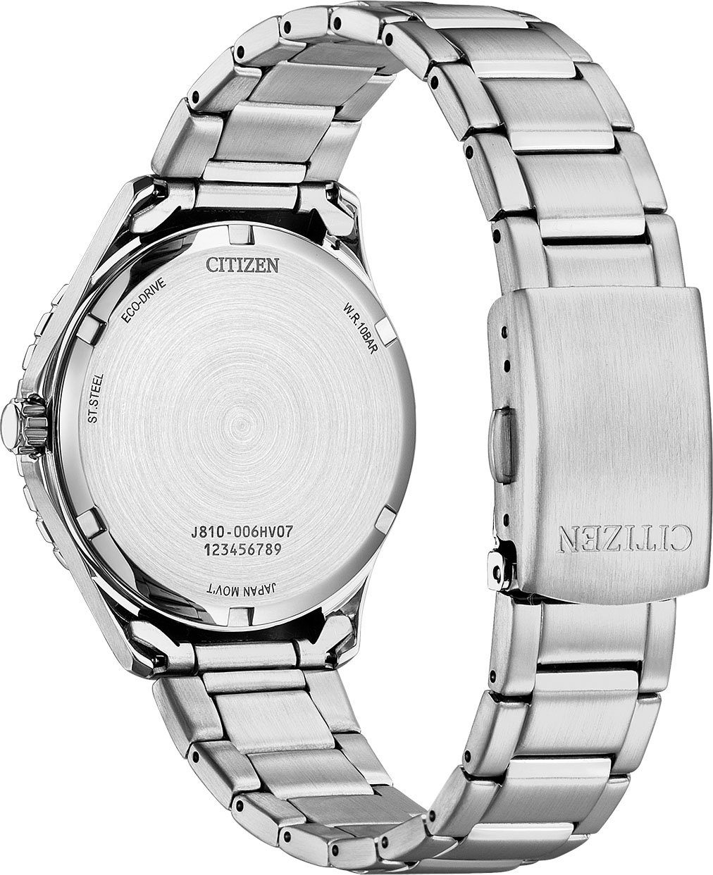 Citizen Solaruhr AW1828-80X, Armbanduhr, Herrenuhr, Damenuhr, Edelstahlarmband, bis 10 bar wasserd.