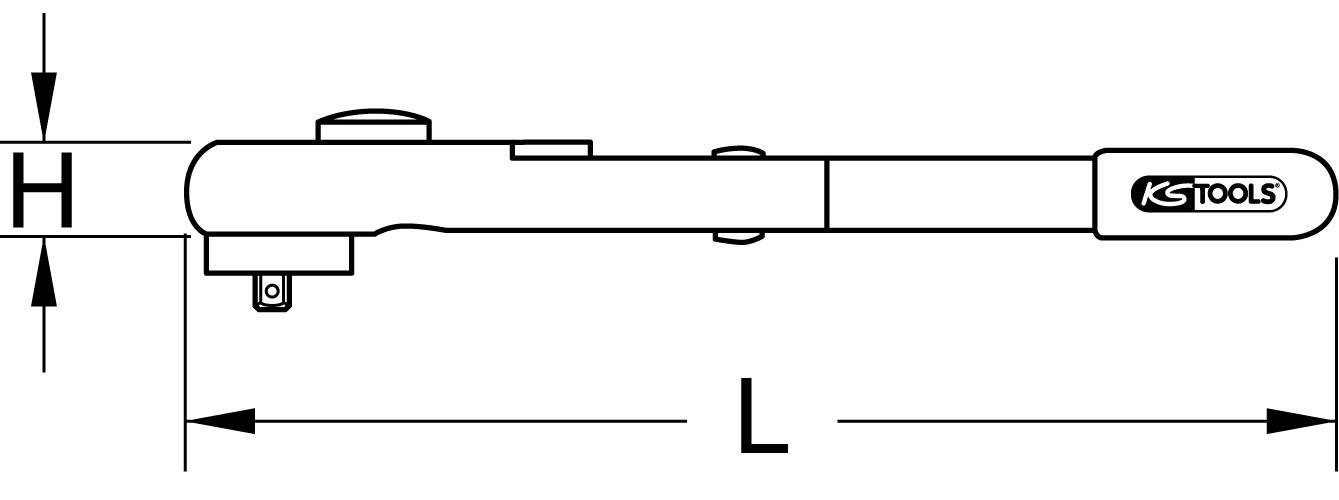 KS Tools Schutzisolierung Umschalt-Ratschenkopf, mit 3/8" Drehmomentschlüssel Drehmomentschlüssel und 5-25Nm