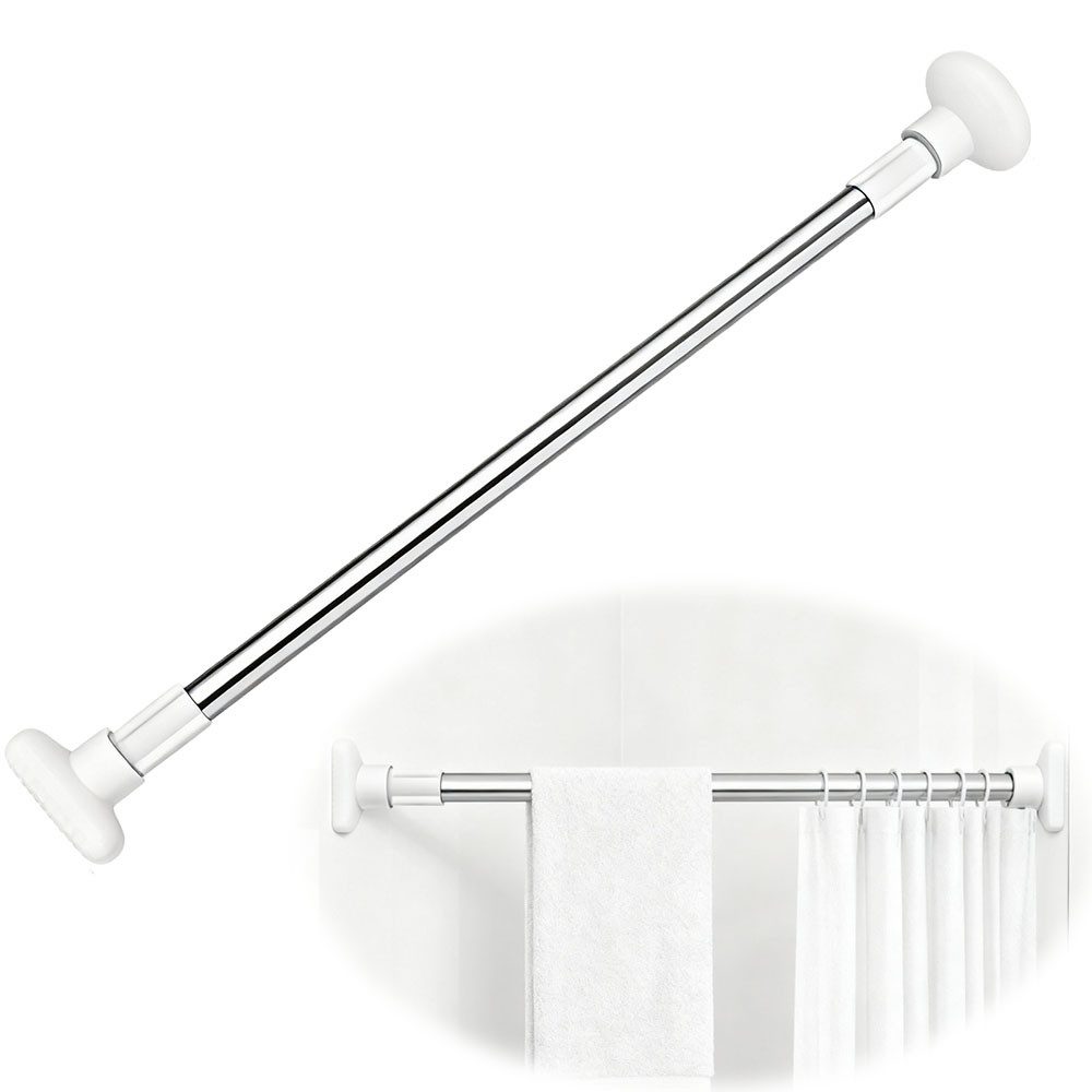 SURFOU Scheibenstange Teleskopstange Türvorhangstange Duschvorhangstange ohne Bohren 70-120, Ø 22 mm, geklemmt, Edelstahl, Platzsparende ausziehbare Kleiderstange, rostfrei