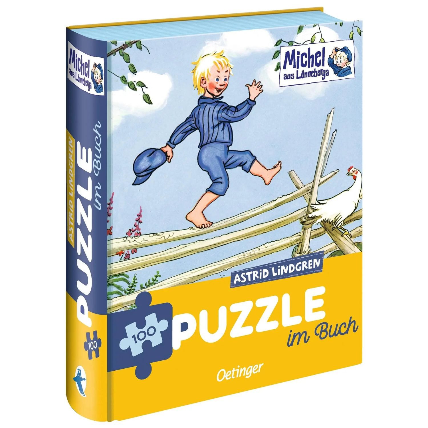 Oetinger Spiel Michel aus Lönneberga. Puzzle im Buch. 100 Teile