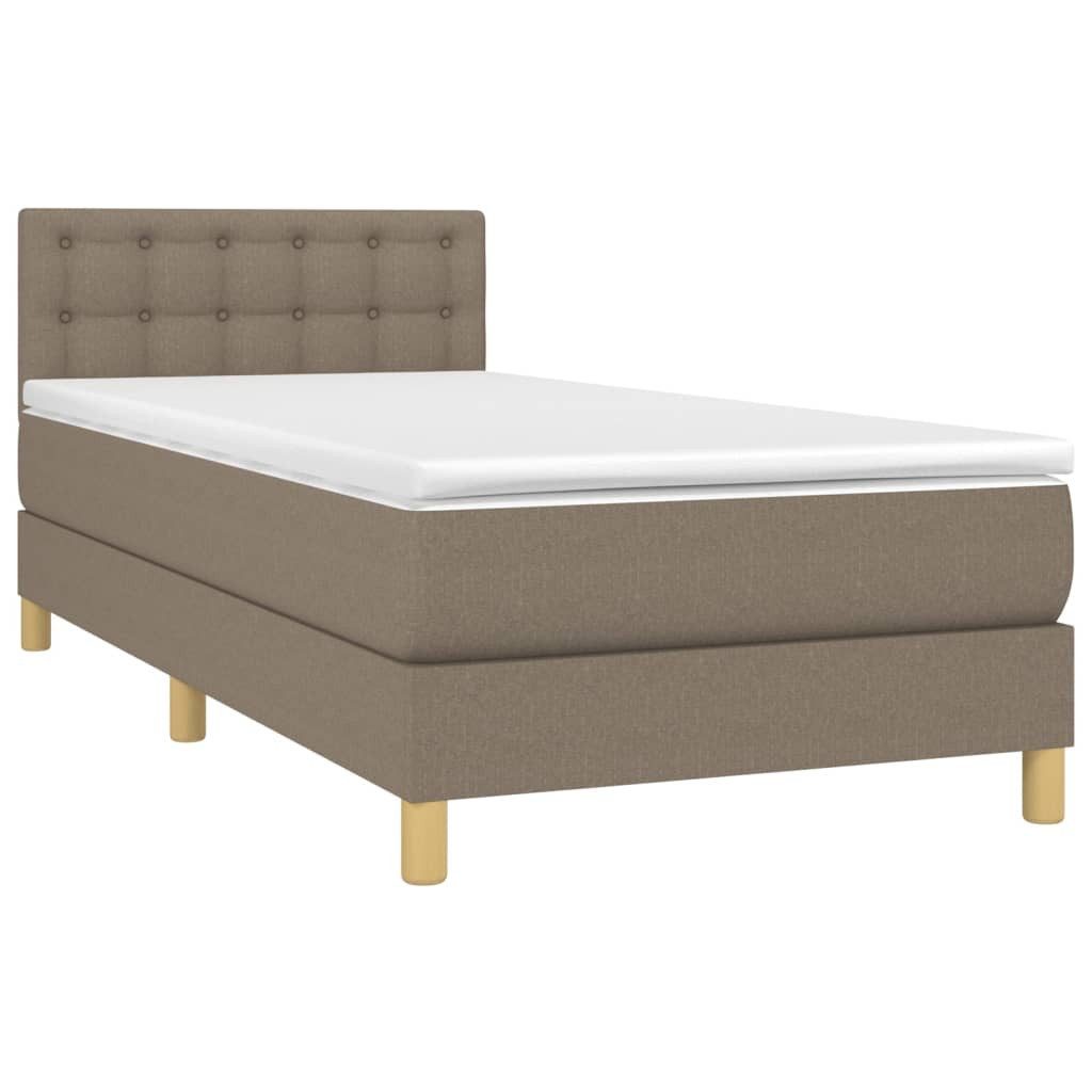 vidaXL Boxspringbett, Boxbett mit Matratze Taupe 80x200 cm Stoff