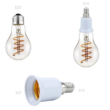Intirilife Lampenfassung, (4-St), 4x E14 auf E27 Lampensockel Adapter in WEISS