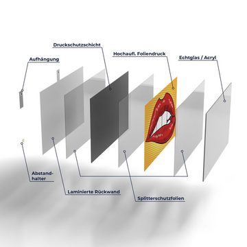 DEQORI Glasbild 'Auf Lippe beißen', 'Auf Lippe beißen', Glas Wandbild Bild schwebend modern