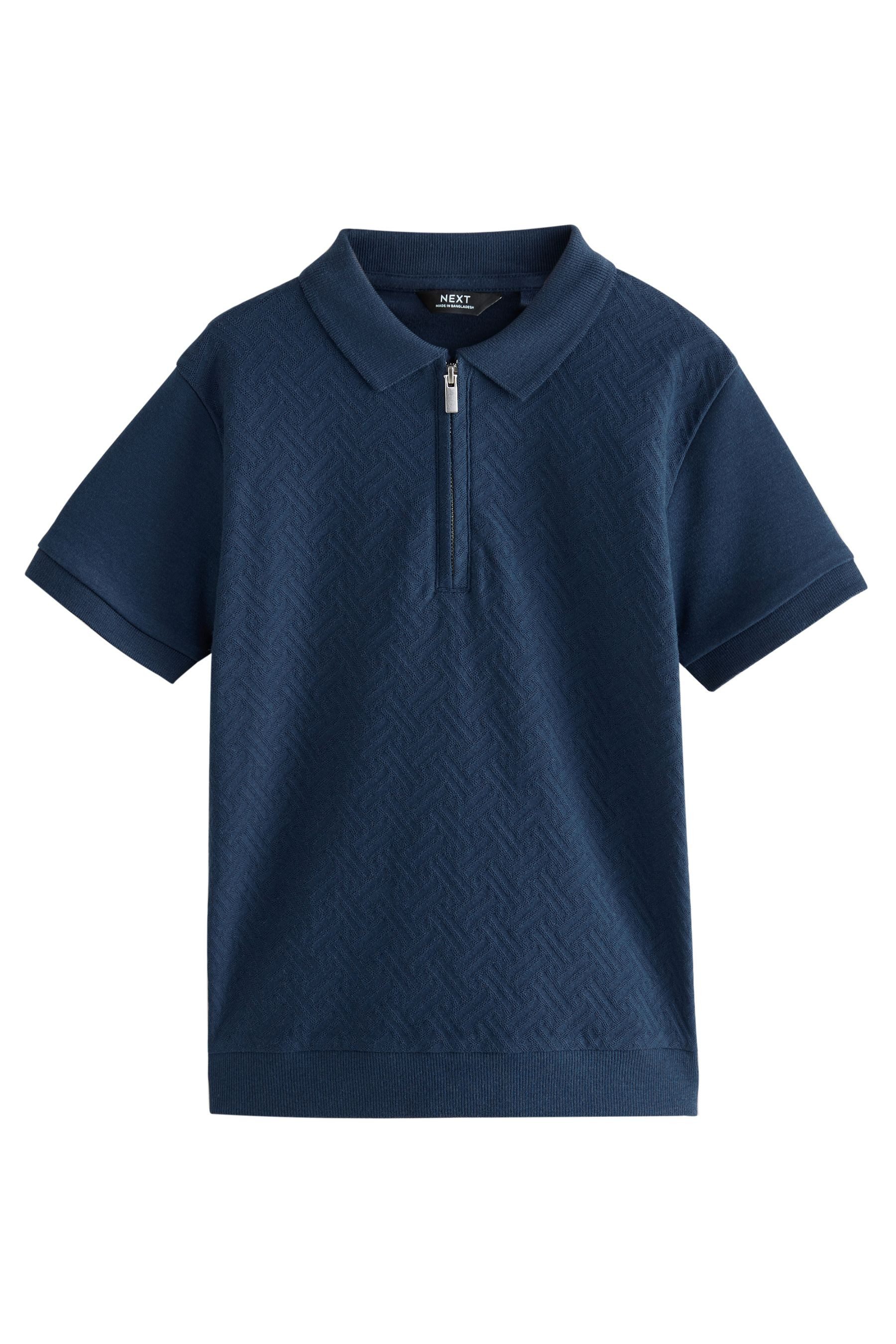 Next Poloshirt Strukturiertes Kurzarm-Polohemd aus Baumwolle günstig online kaufen
