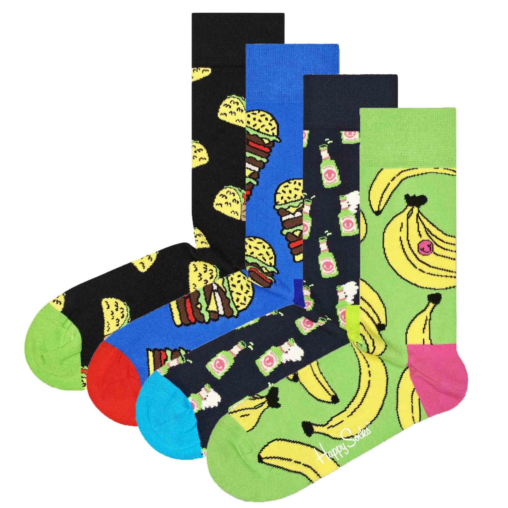 Unisex Kurzsocken Happy Pack Socken, Yummy Socks Yummy Geschenkbox 4er